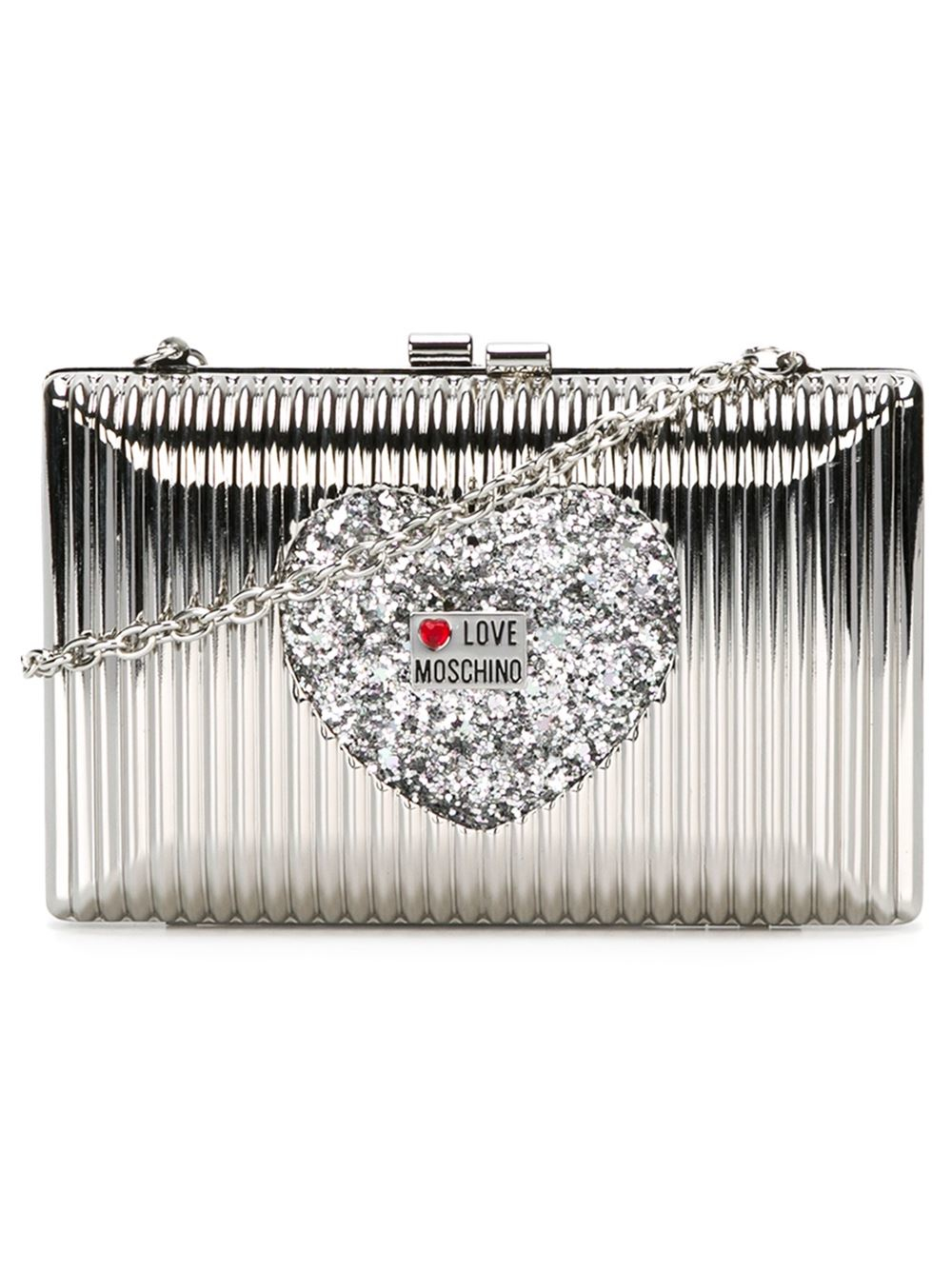 Love Moschino Metal Clutch Bag in Metallic Lyst
