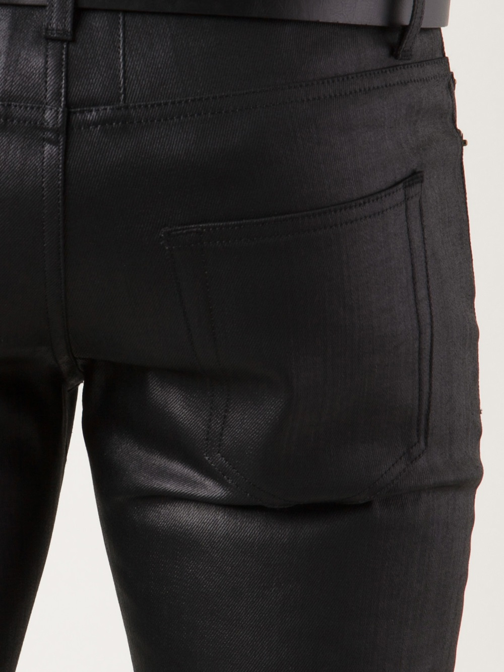 Saint Laurent Wax Denim Jeans in Black for Men Lyst UK