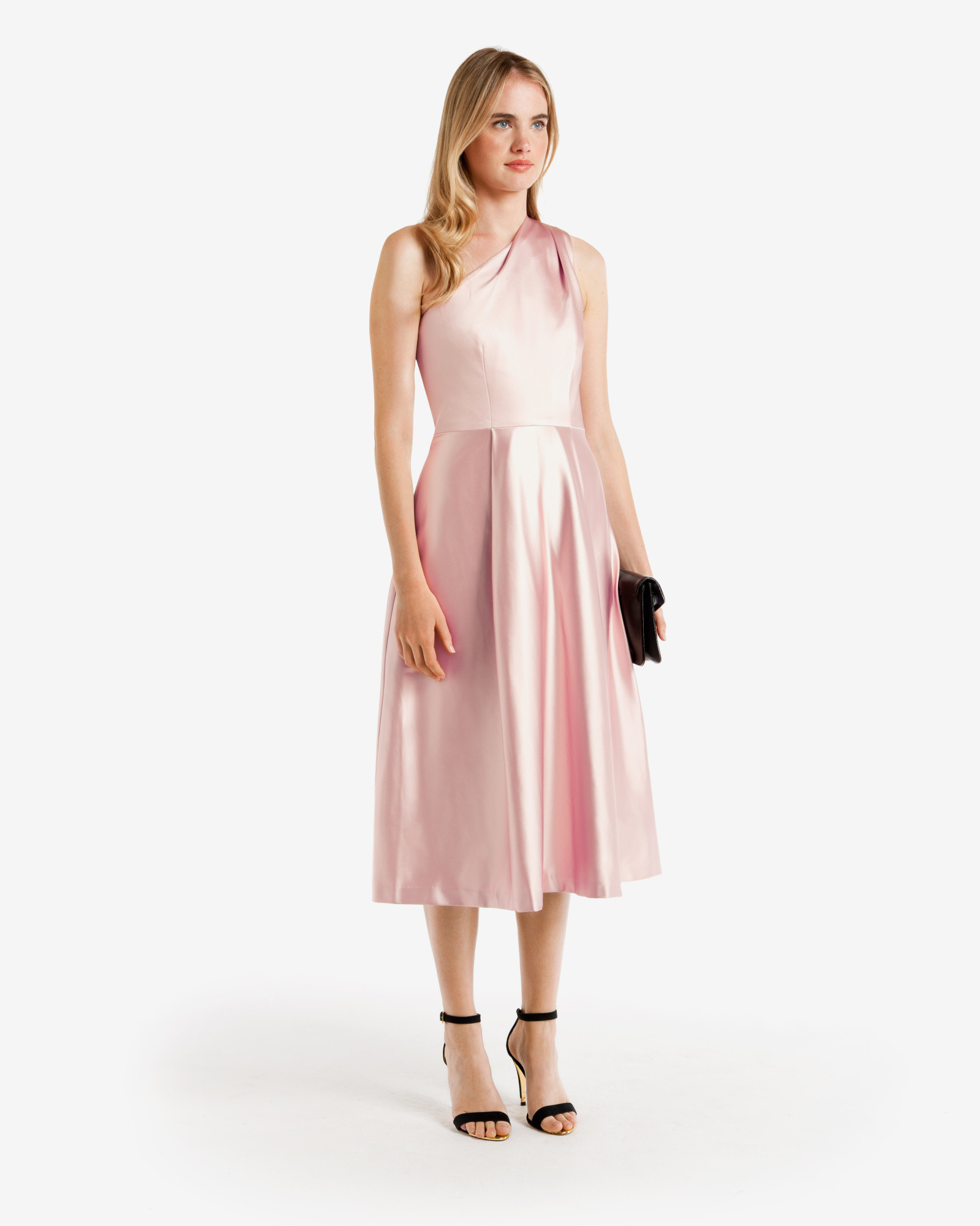 ted baker one shoulder pink dress
