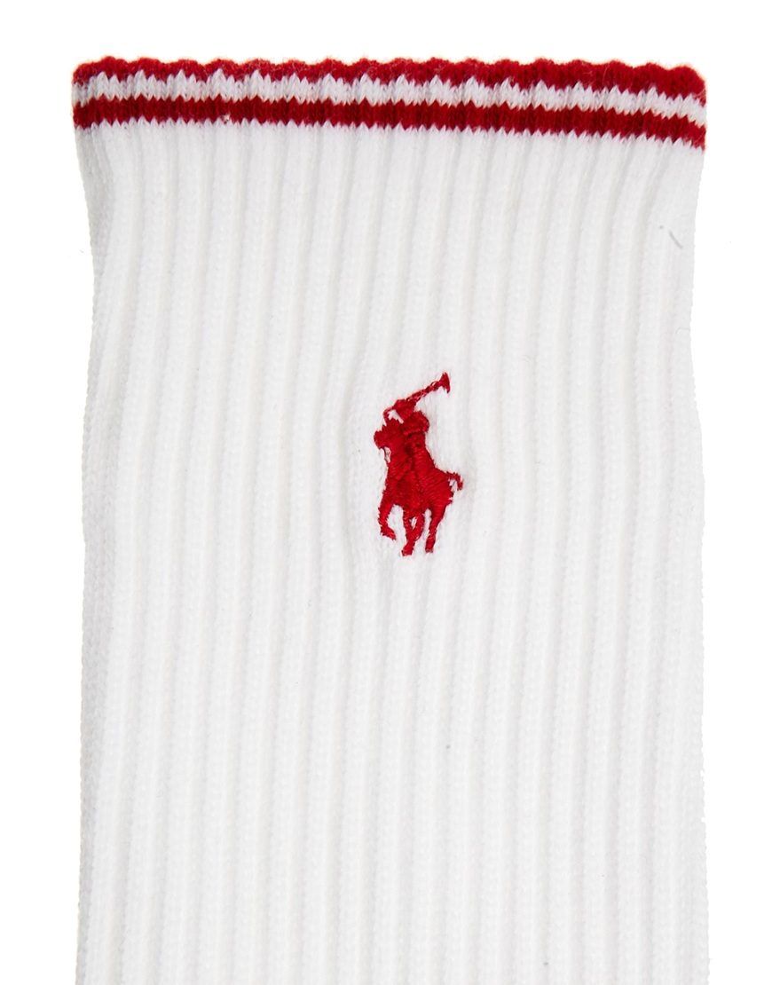 white and red polo socks