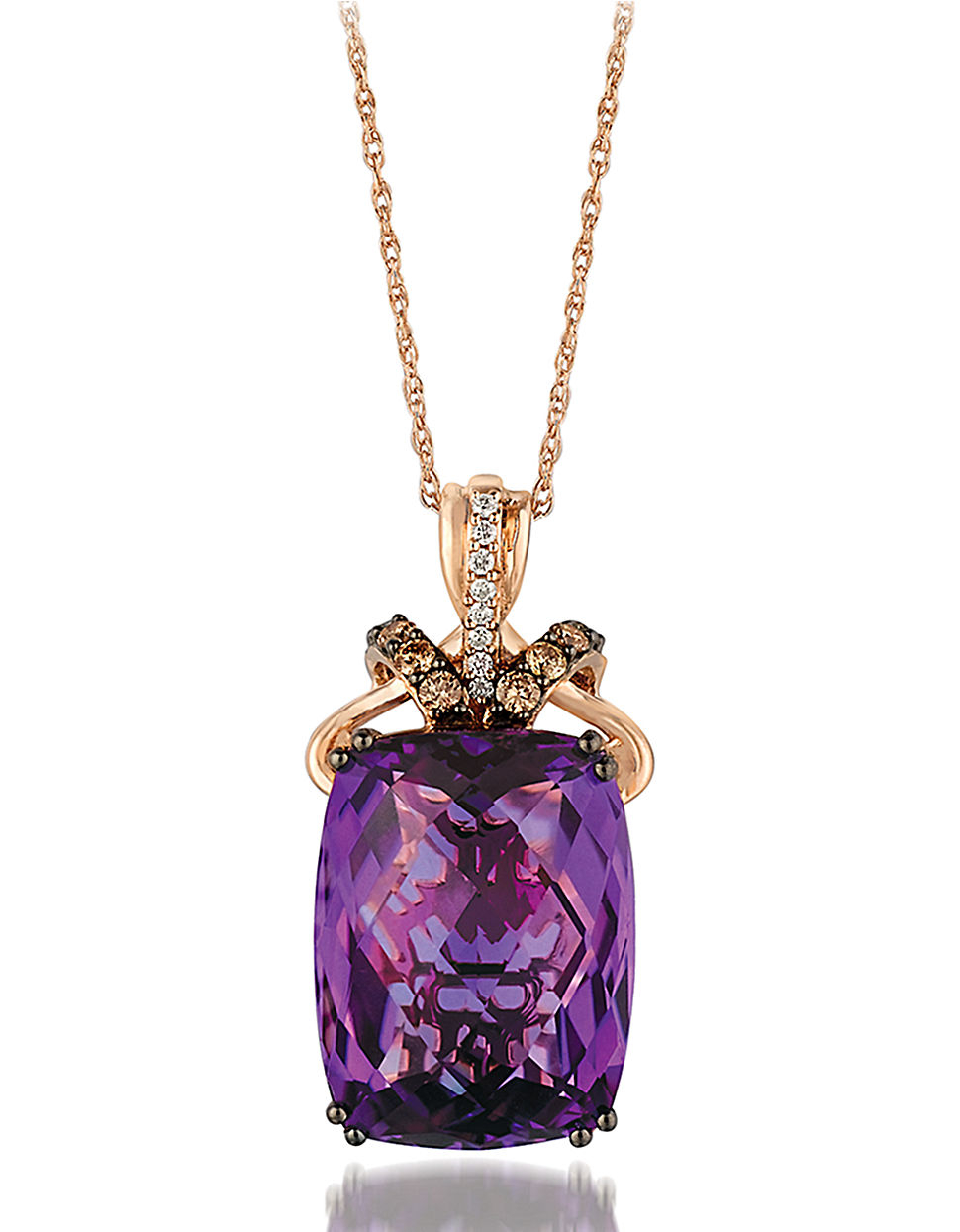 Le vian 14k Rose Gold Amethyst And Diamond Pendant Necklace in Purple Lyst