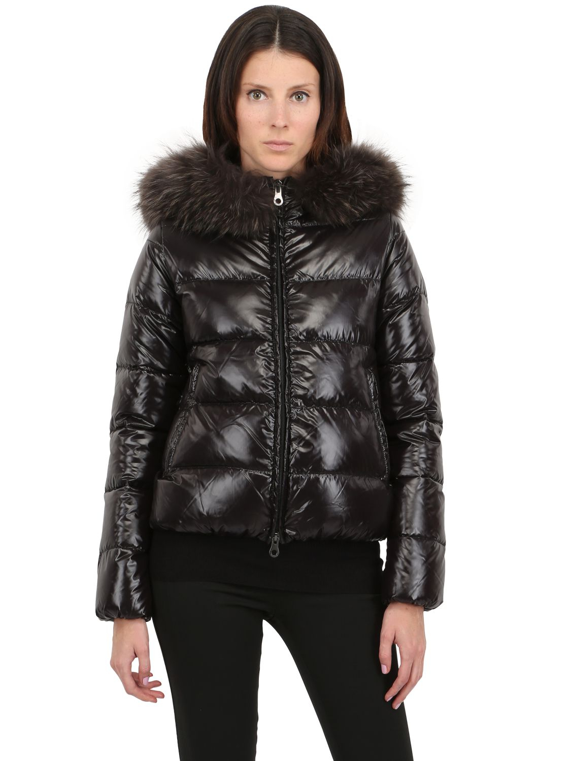 Lyst - Duvetica Adhara Nylon Down Jacket with Fur in Black for Men