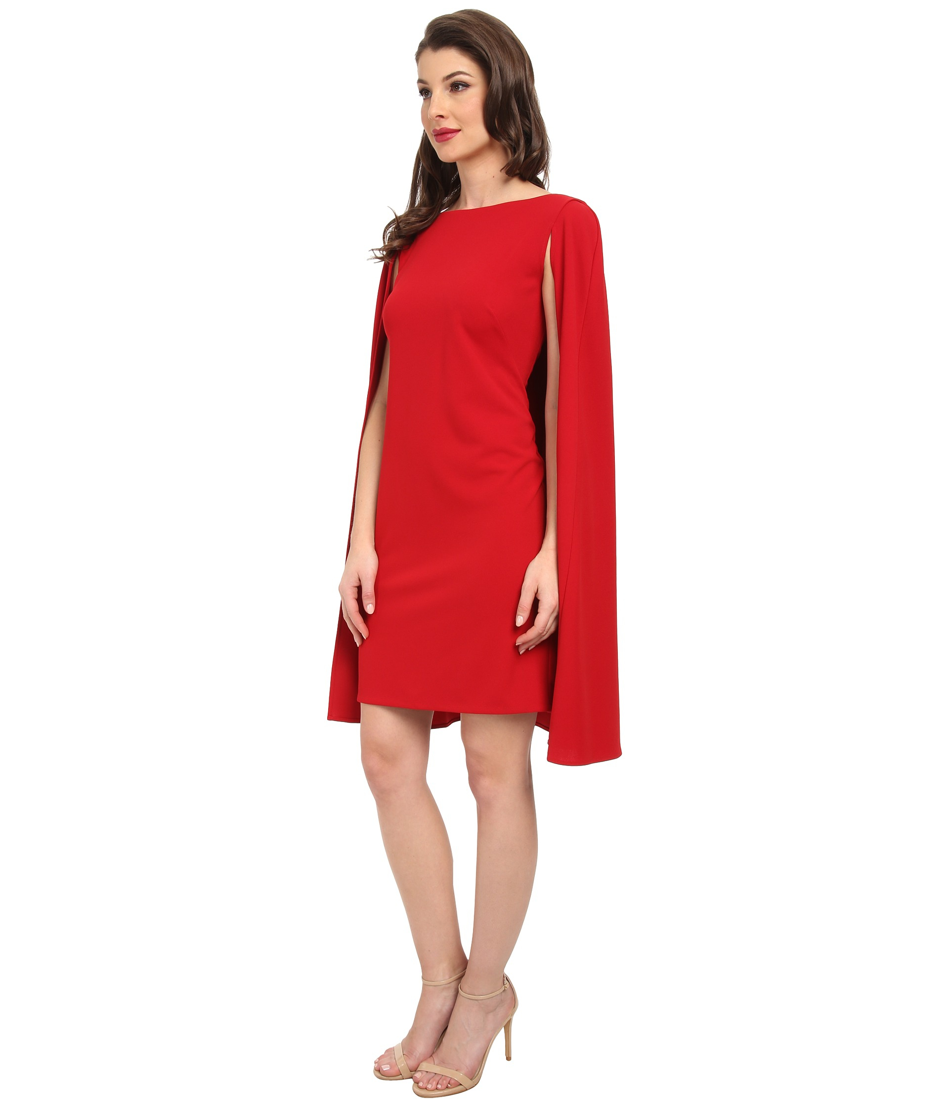 adrianna papell cape sheath dress