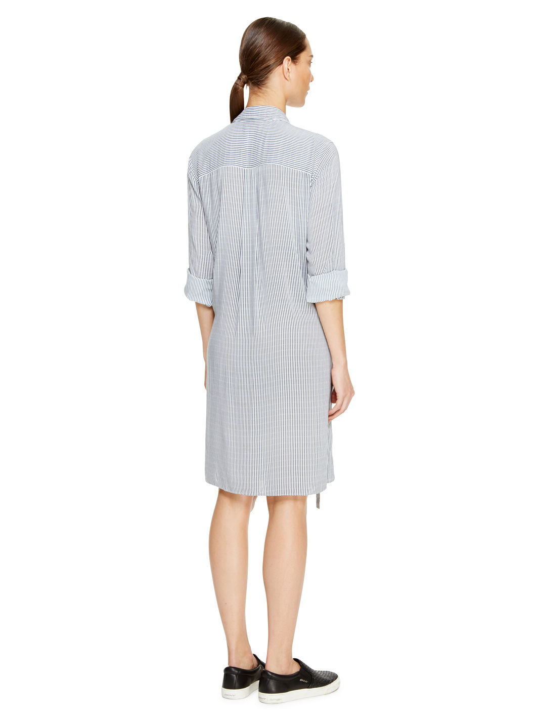 DKNY Pure Stripe Shirt Dress in White 