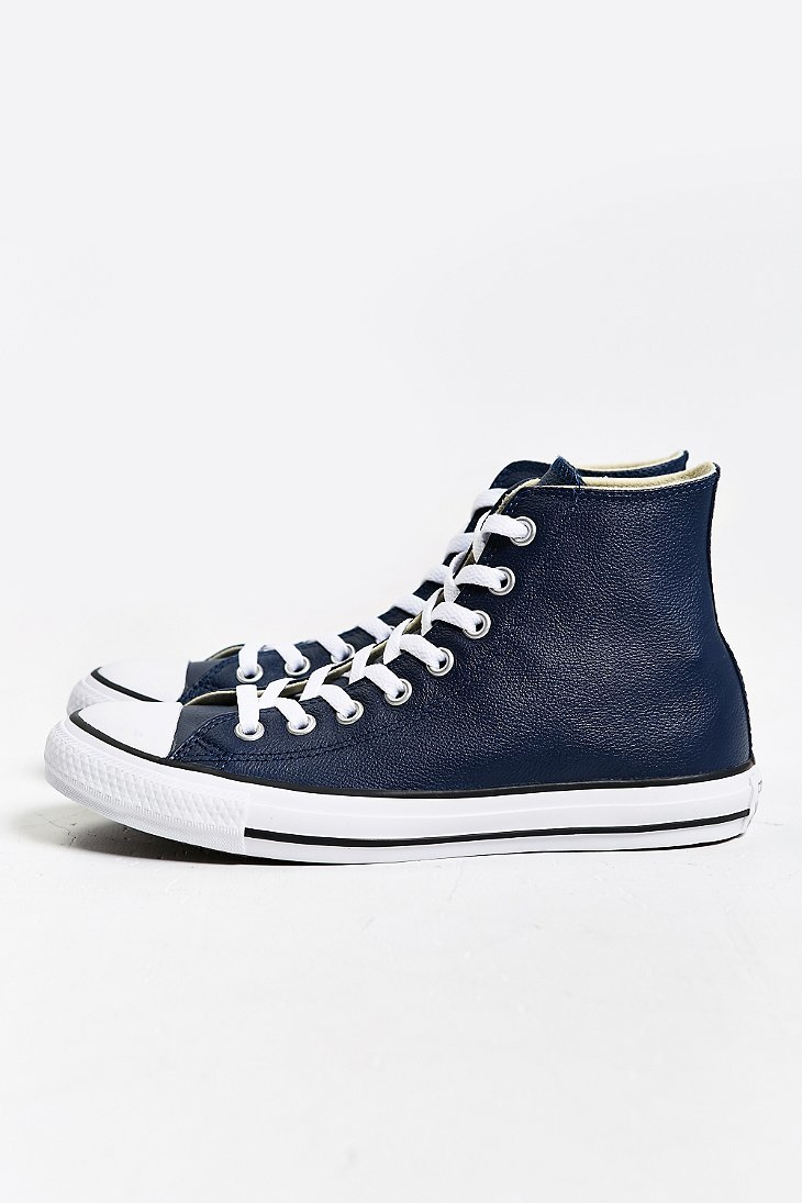 Converse Chuck Taylor All Star Leather High-top Sneaker in Navy ... مرهم التسنين