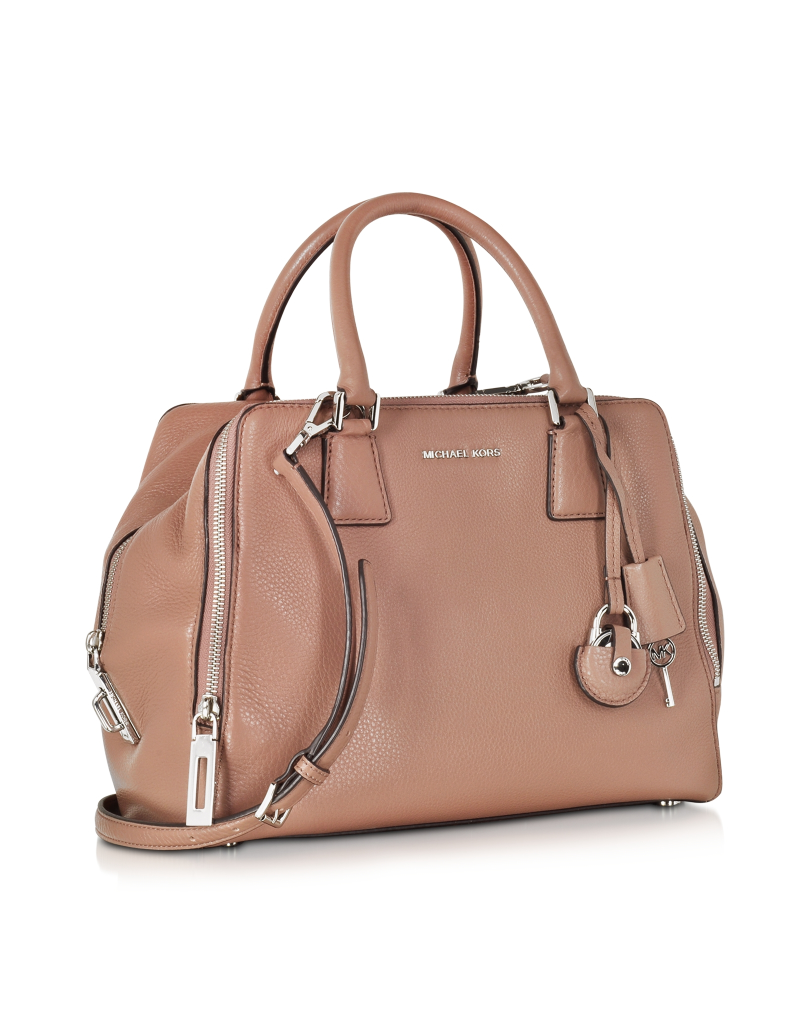 Michael kors Zoey Large Pebble Leather Satchel Bag in Brown | Lyst