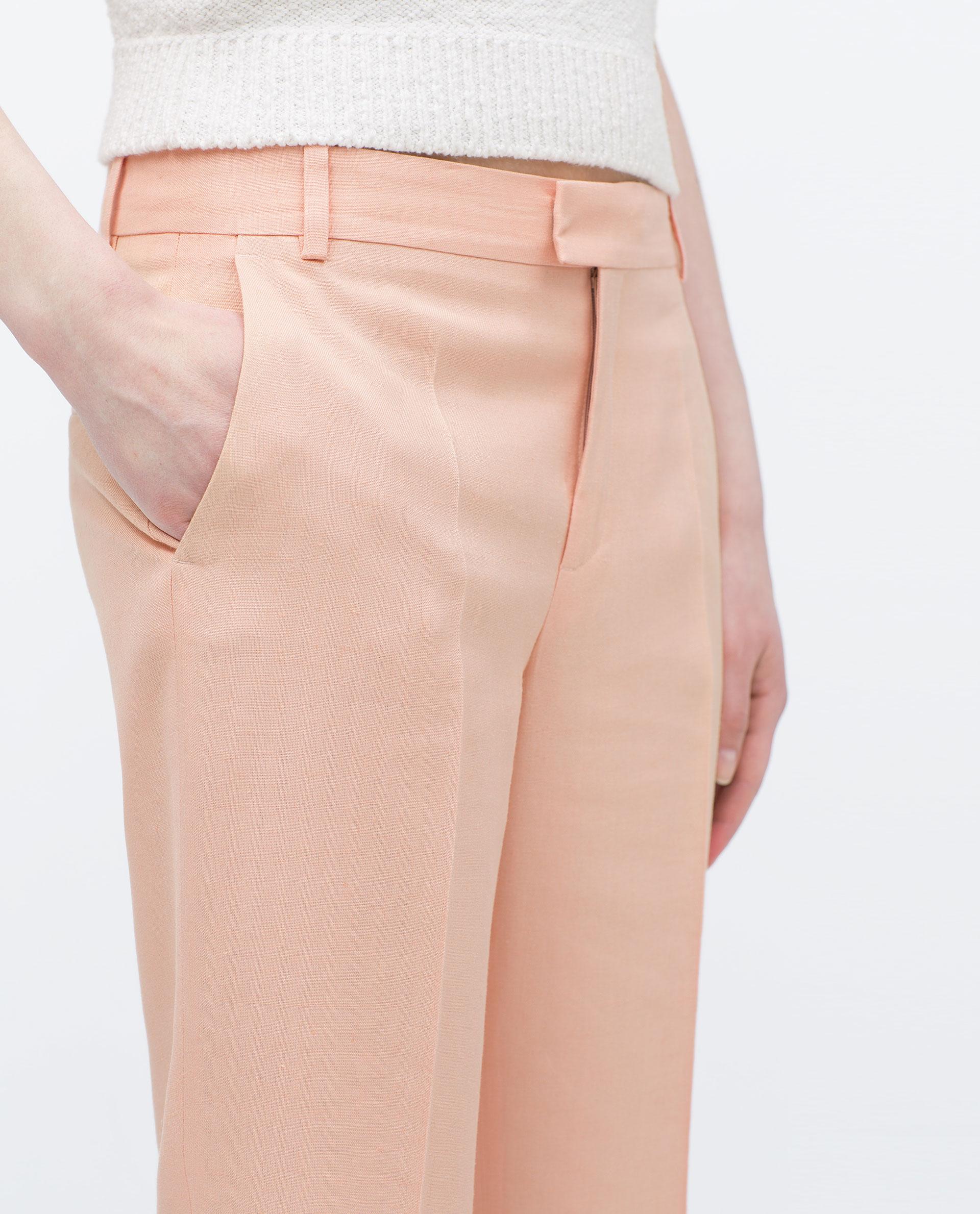 coloured cropped trousers
