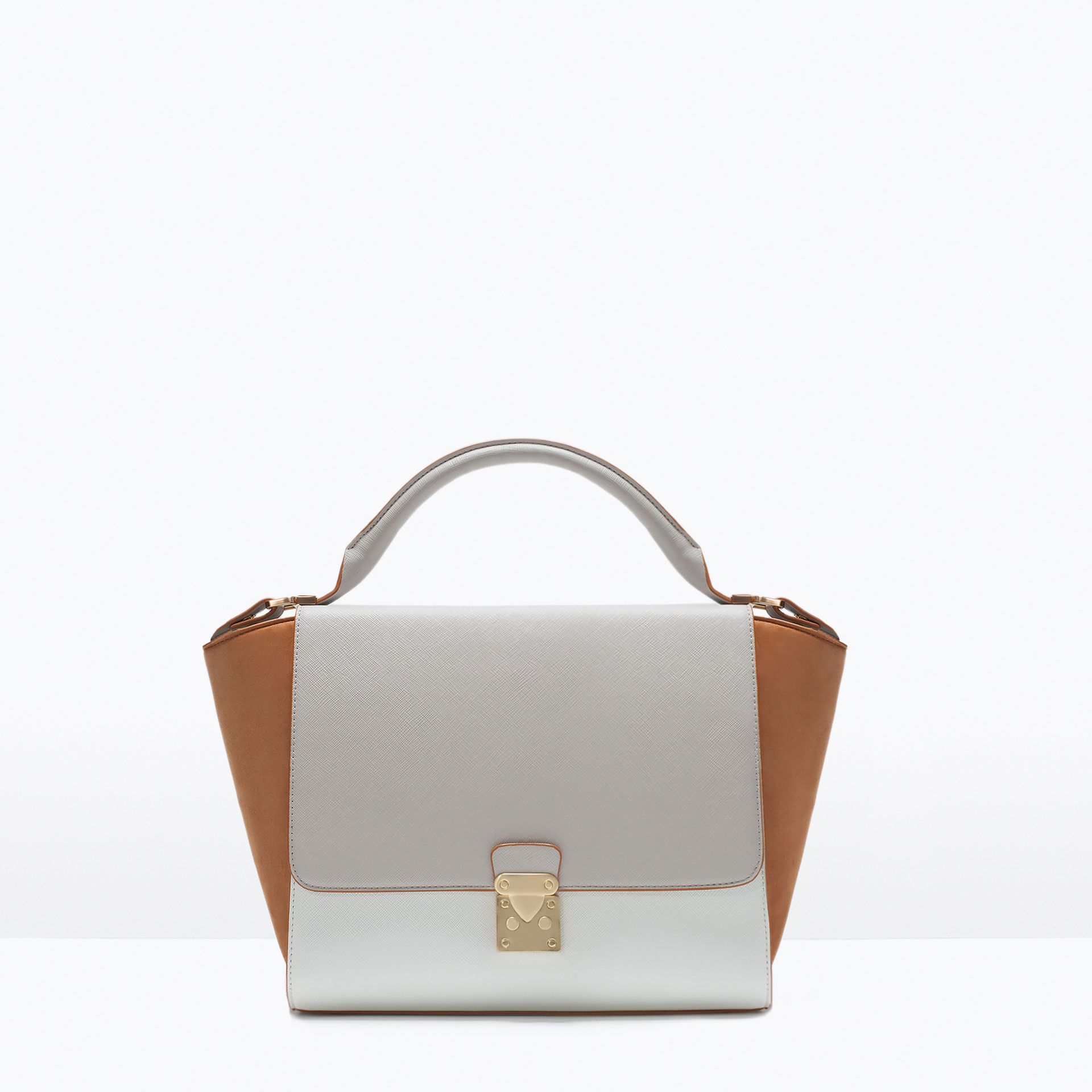 Zara Combined City Bag With Buckle in Brown (Multicolour) Lyst