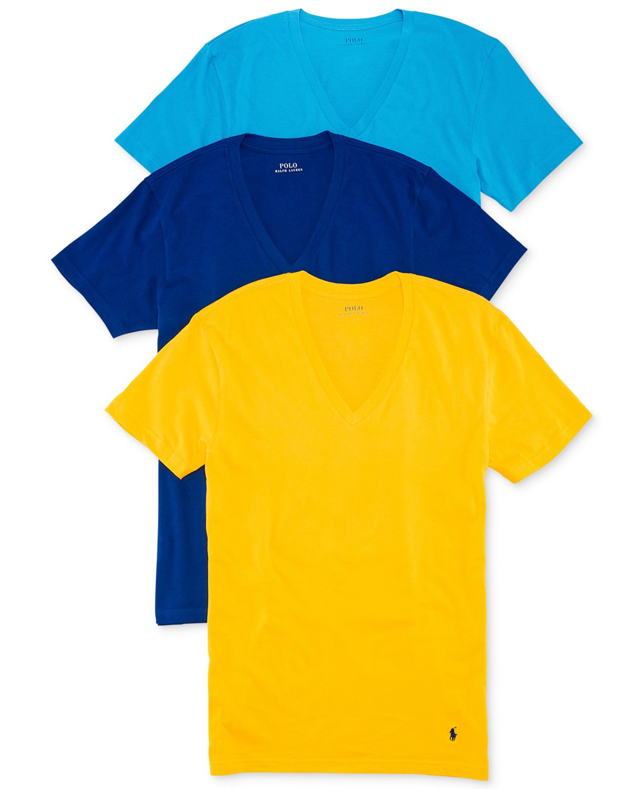 Polo Ralph Lauren V-neck T-shirt 3-pack in Blue for Men | Lyst