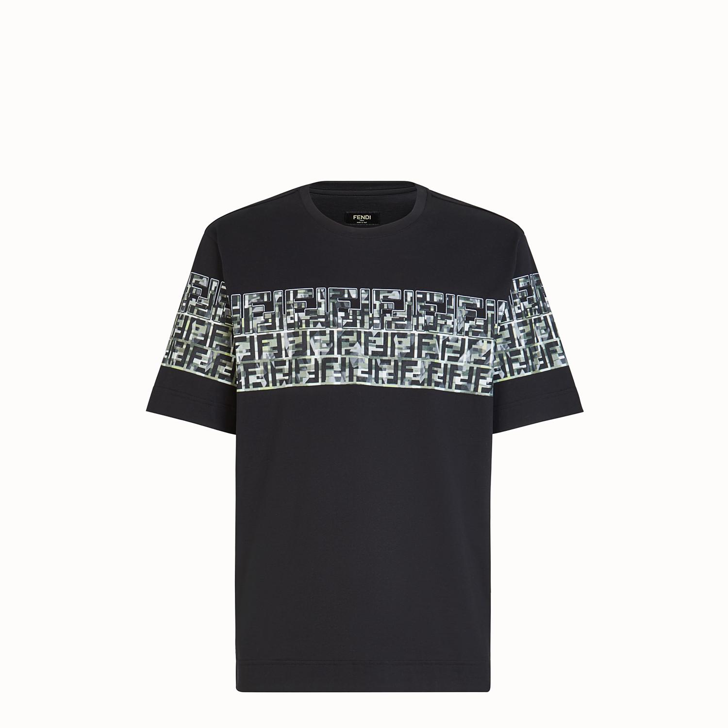 Fendi Cotton Monogram Panel T-shirt in Black for Men - Save 20% - Lyst