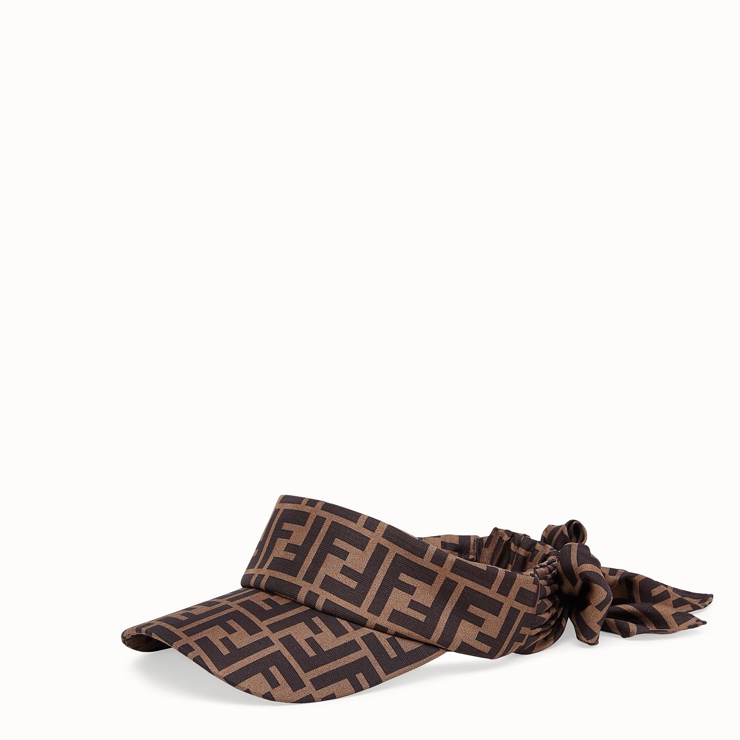 Fendi Brown/Beige FF Logo Visor Fendi Monogram Visor Hat in Brown Print Canvas Cloth ref  main image 2