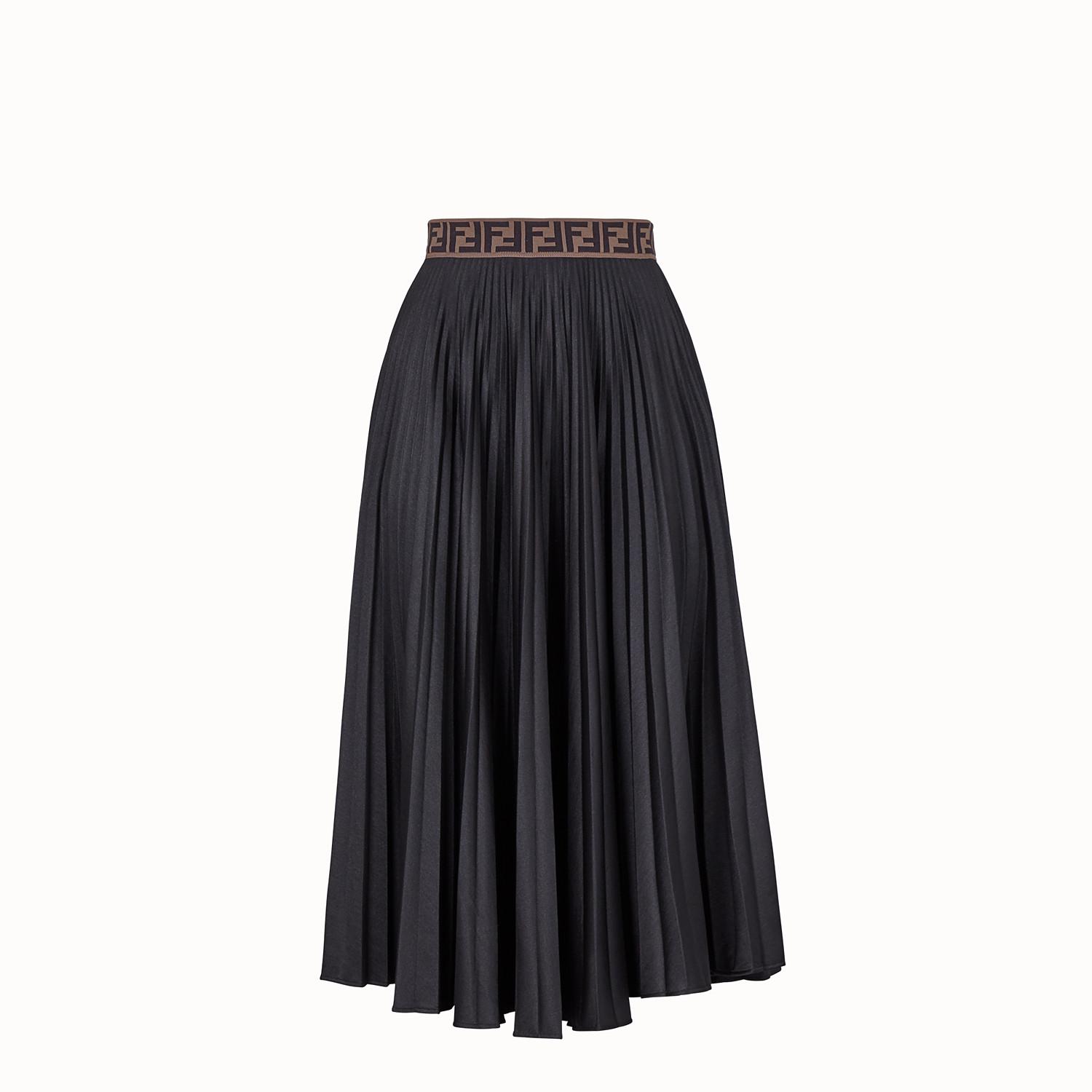 Fendi Ff Motif Pleated Skirt in Black | Lyst