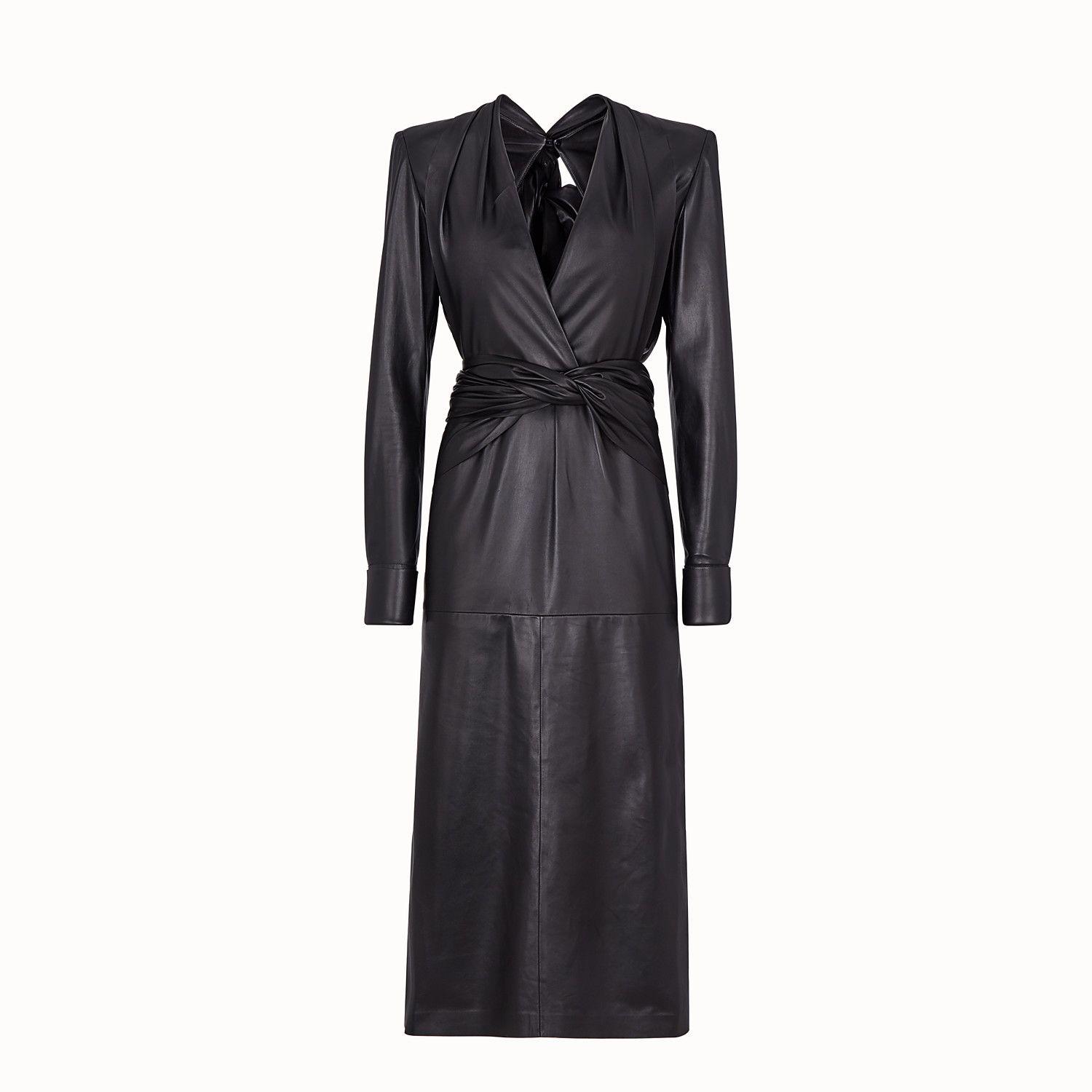 Fendi Leather Dress in Black - Lyst