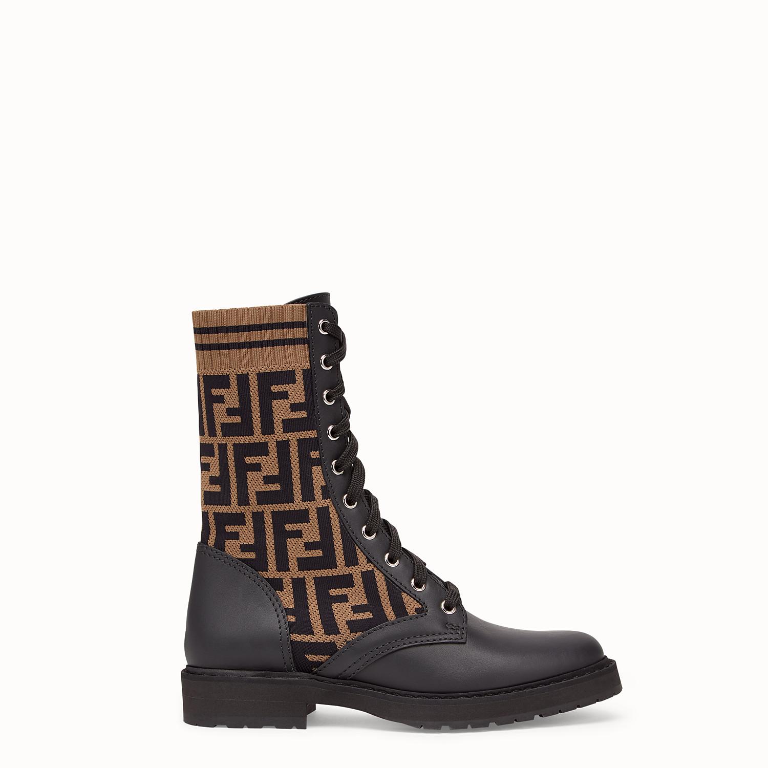 Fendi Leather Sock Ankle Boots in Black/ Brown (Brown) Save 17 Lyst