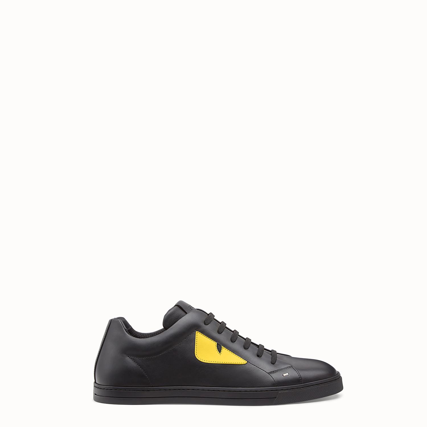 Fendi Leather Sneaker in Black, Yellow (Yellow) for Men Lyst