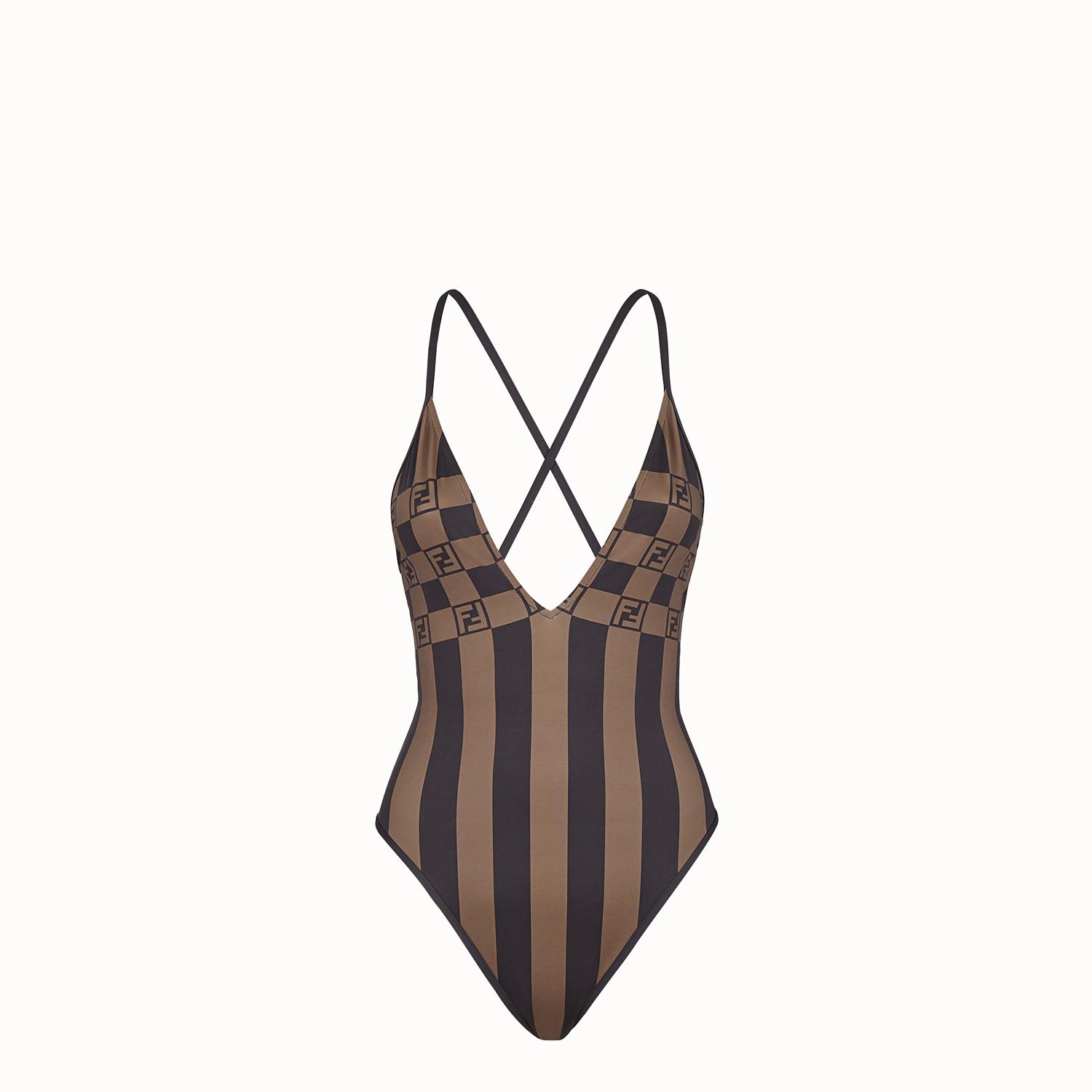 Fendi One-piece Swimsuit in Brown - Lyst
