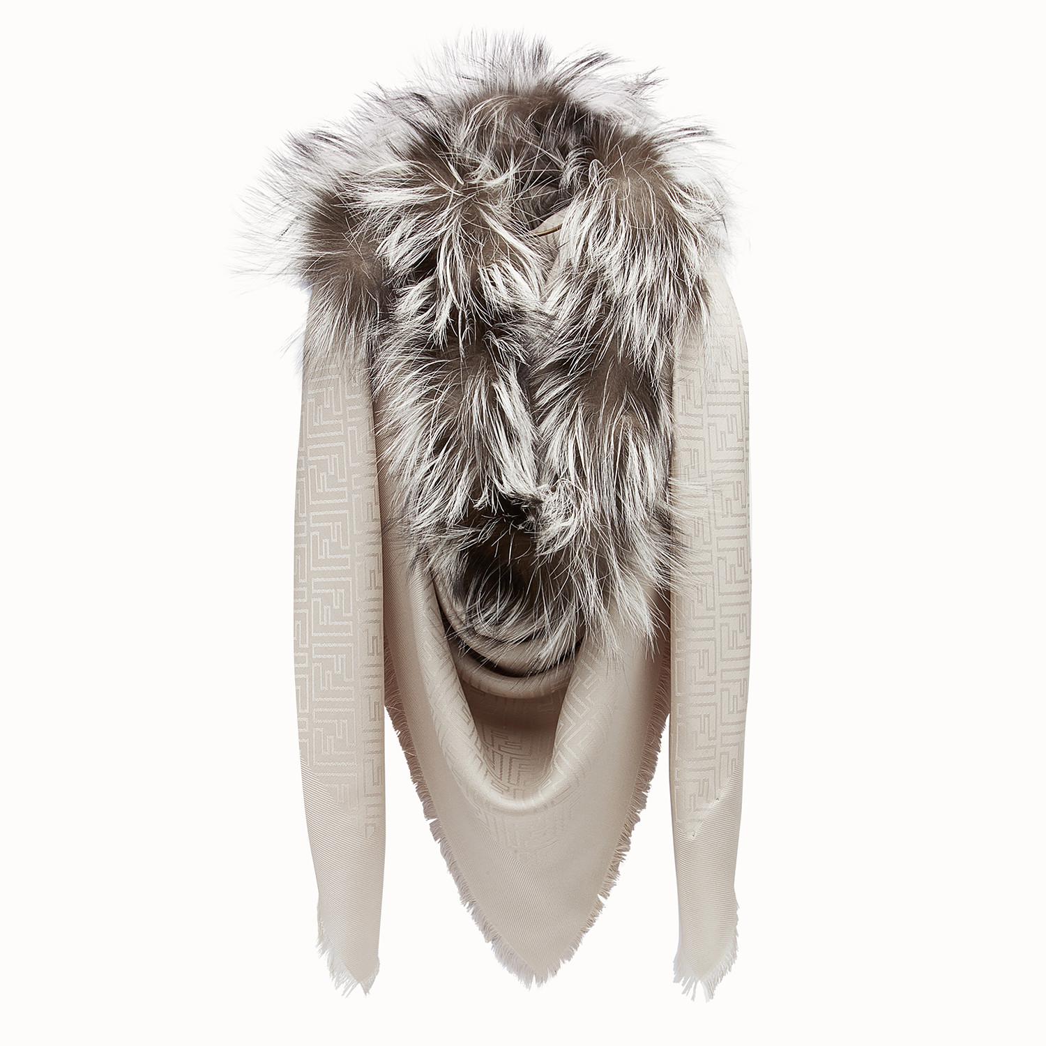 Fendi Touch Of Fur Shawl Touch Of Fur Shawl in Beige (Natural) - Lyst
