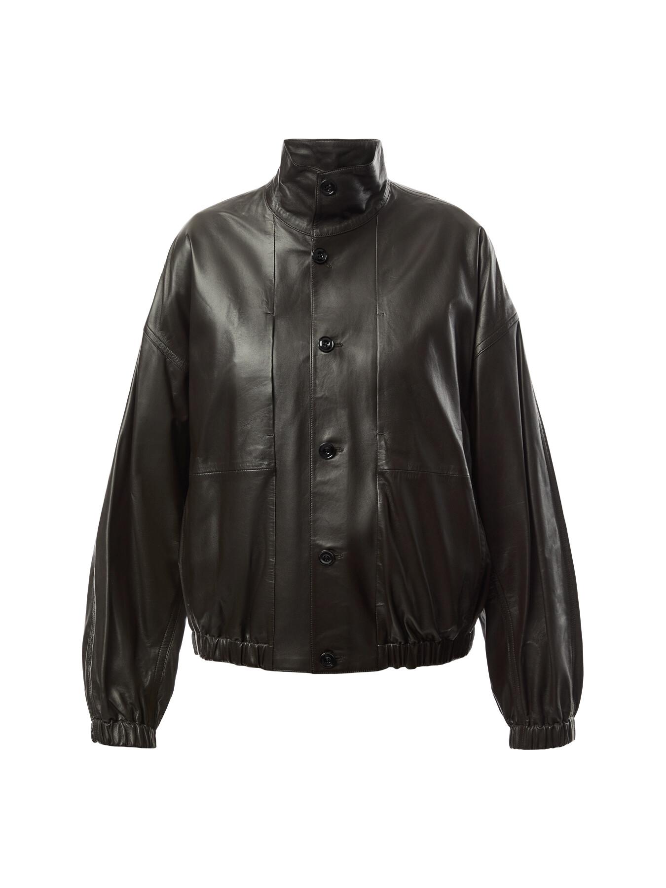 Lemaire Women's Stand Collar Leather Blouson in Black | Lyst UK