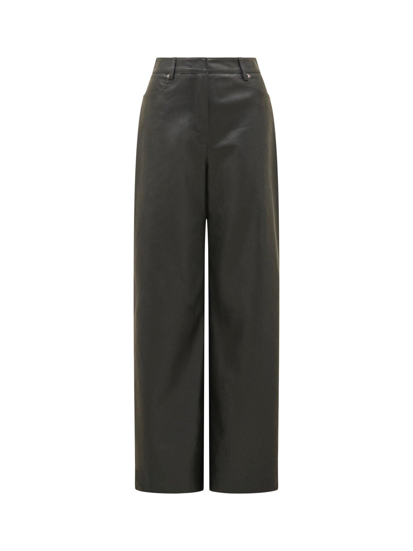 Forever New Women's Benni Vegan Leather Wide Leg Pants in Grey