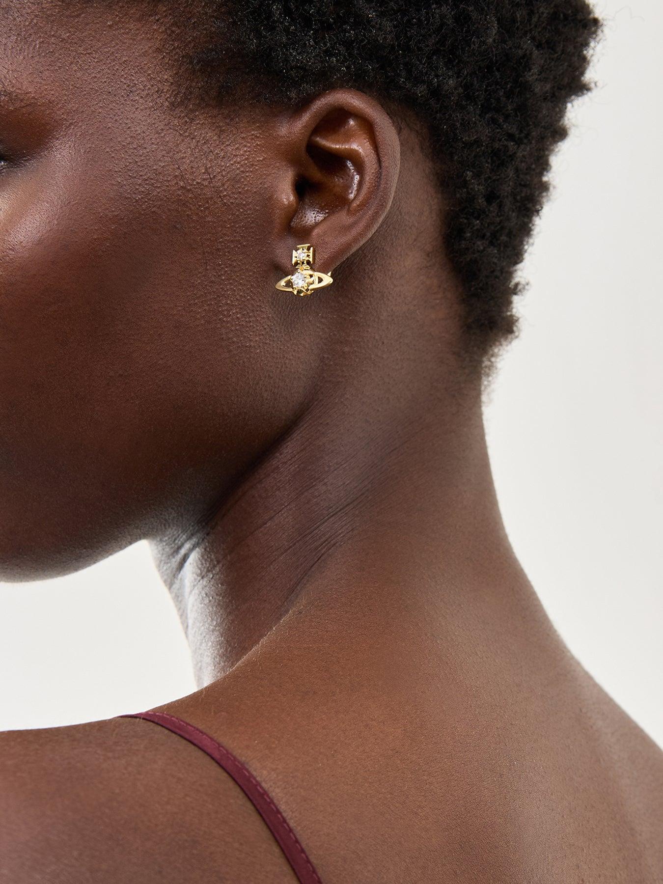 Vivienne Westwood Lee Orb Earrings ピアス Lee Orb Earrings in GOLD-WHITE-CZ | Vivienne Westwood®