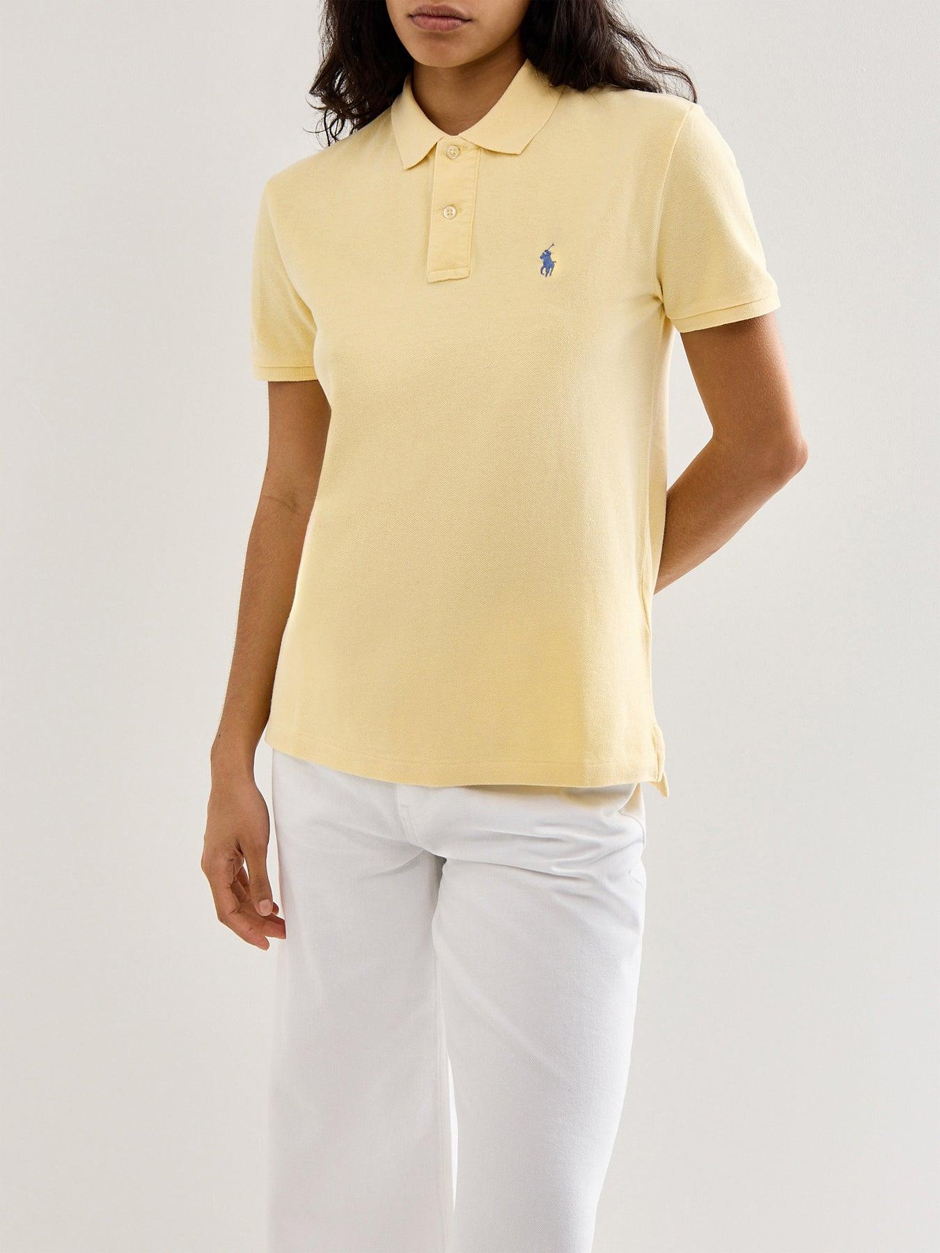 Polo Ralph Lauren Short Sleeves Knit Polo Small Pony in Yellow