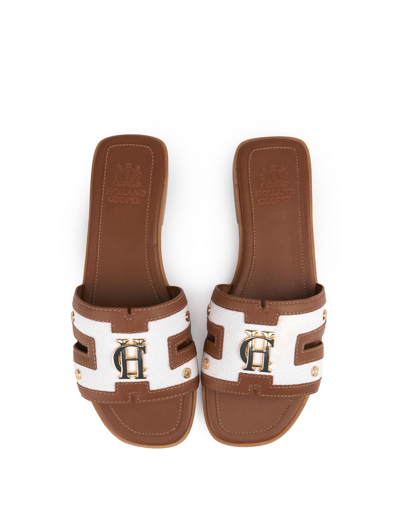 womens sliders holland cooper tan sliders