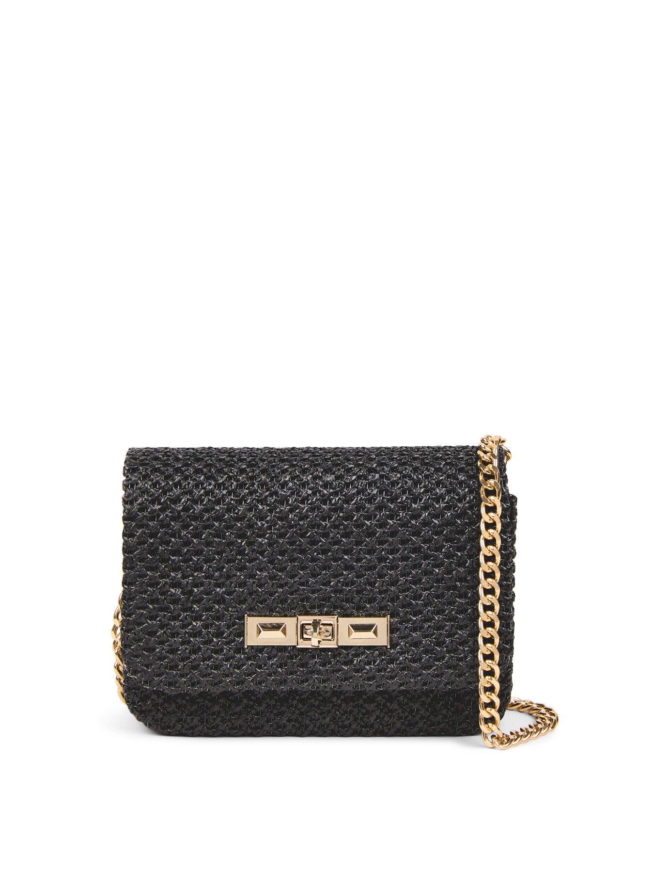 Anna Lk Bennett Purse Anna Cecere Raffia Crossbody Bag In Black
