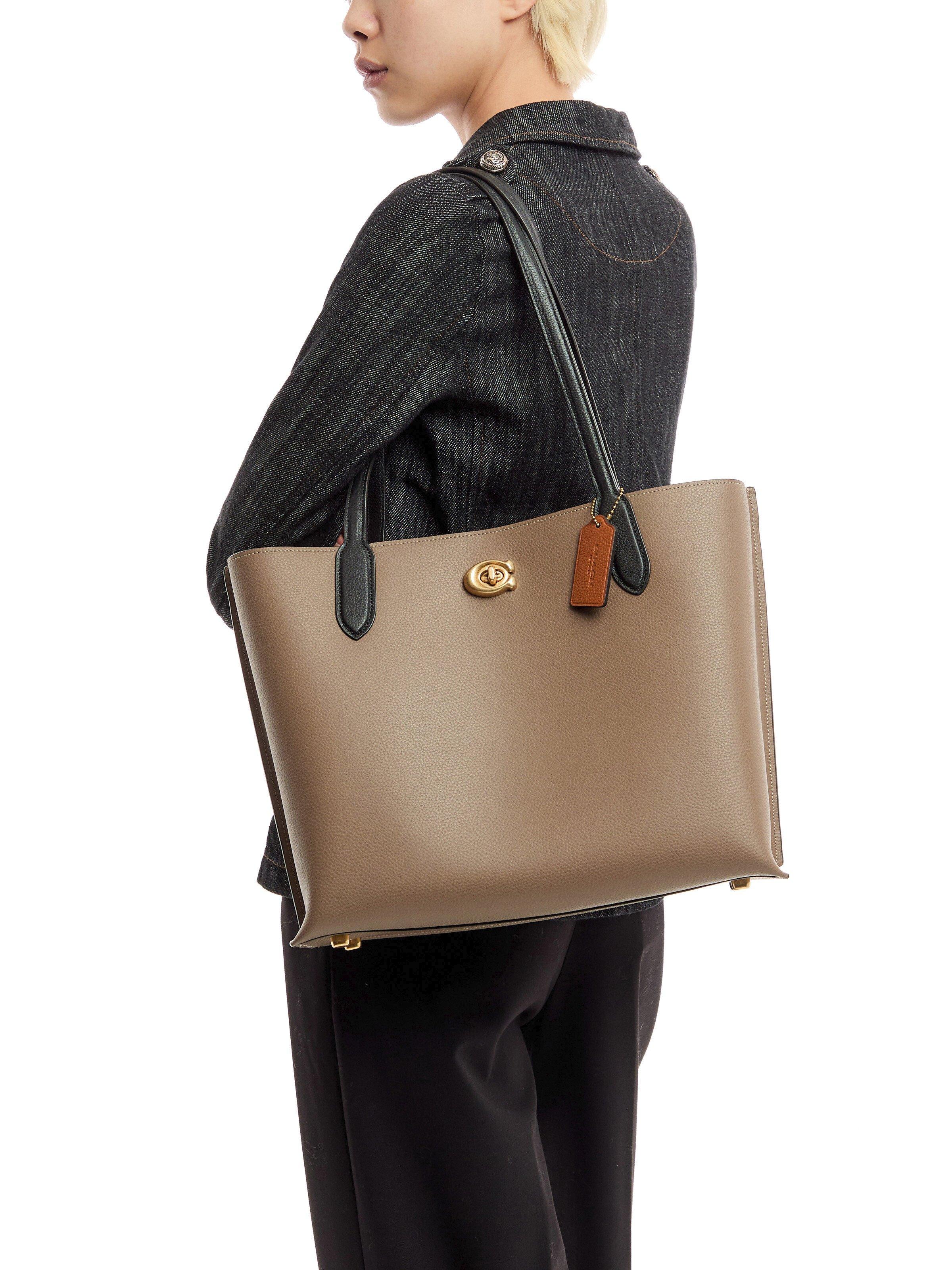Leather Tote Willow Tote In Colorblock With Signature Canvas