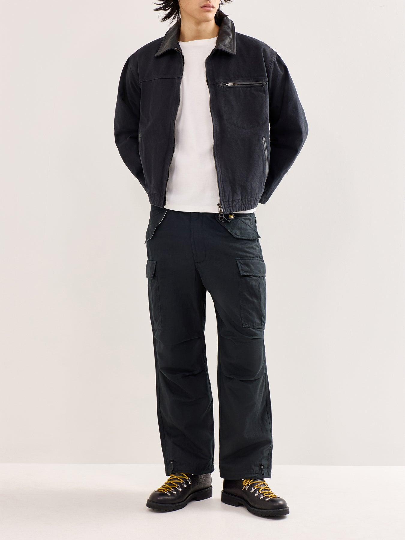 FRIZMWORKS Heavy Canvas Destroyed Work Jacket in Blue for Men
