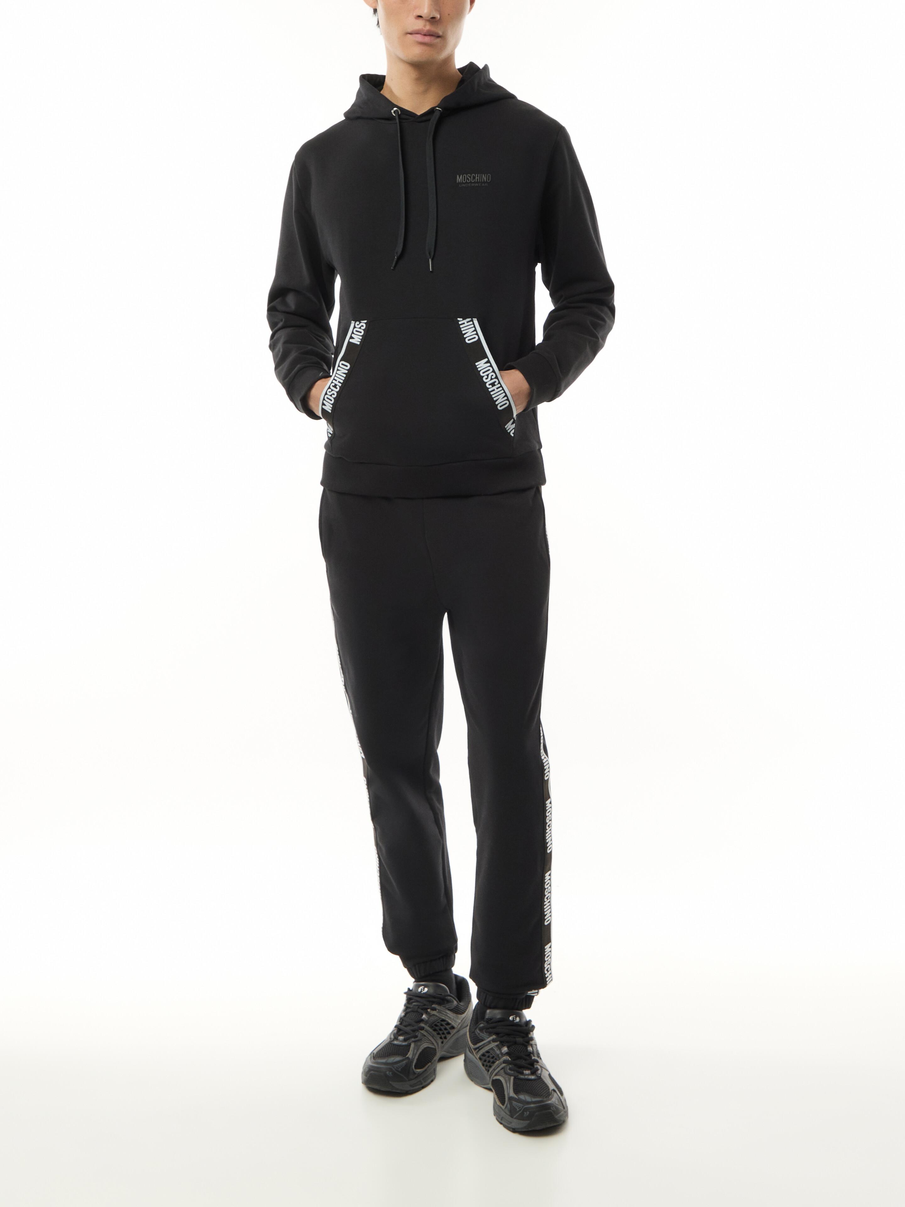 Moschino tape hoodie grey hotsell