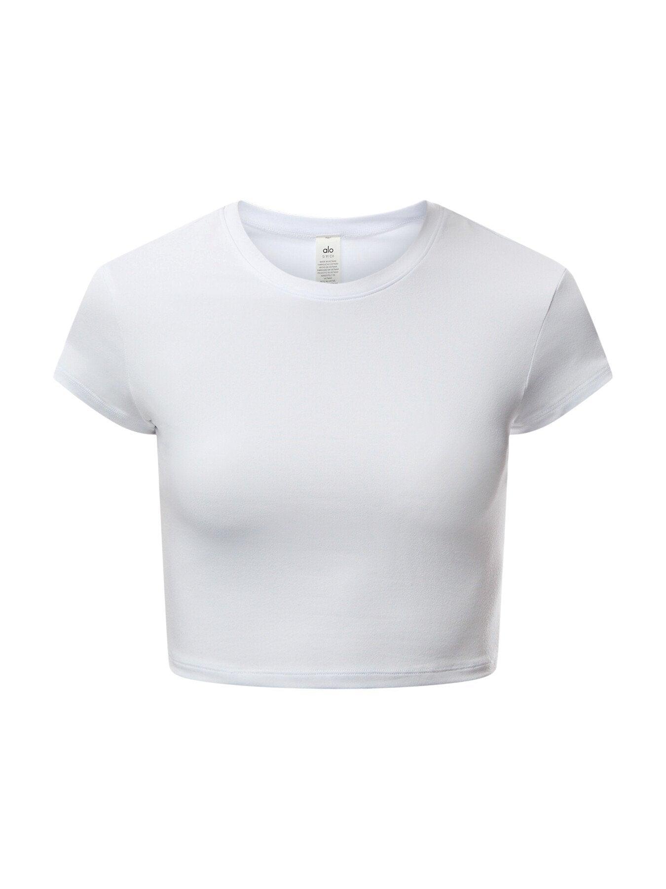 Alo Yoga Alosoft クロップドTシャツ ホワイト Alo Yoga Alosoft Crop Finesse Short Sleeve in White | Lyst UK