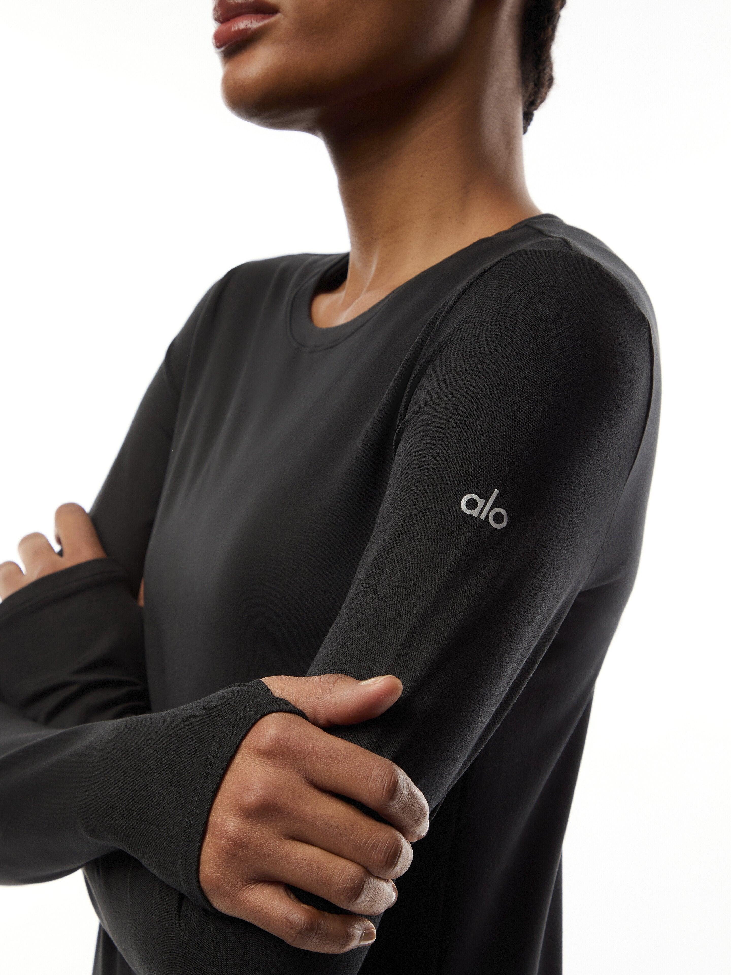 Alo Yoga Alosoft Finesse Long Sleeve Top in Black | Lyst UK