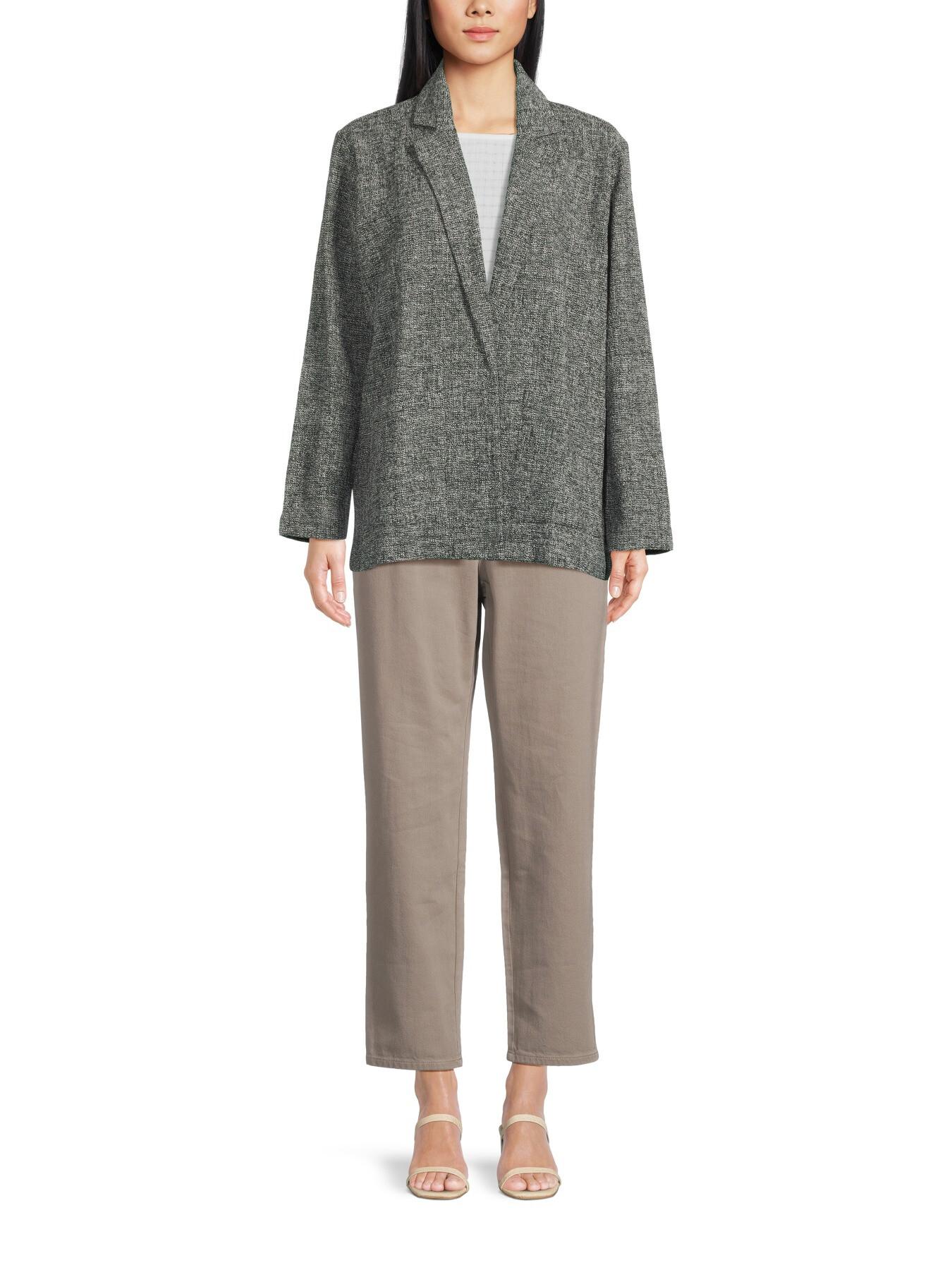 Eileen Fisher Women s Notch Collar Long Blazer in Grey Lyst UK