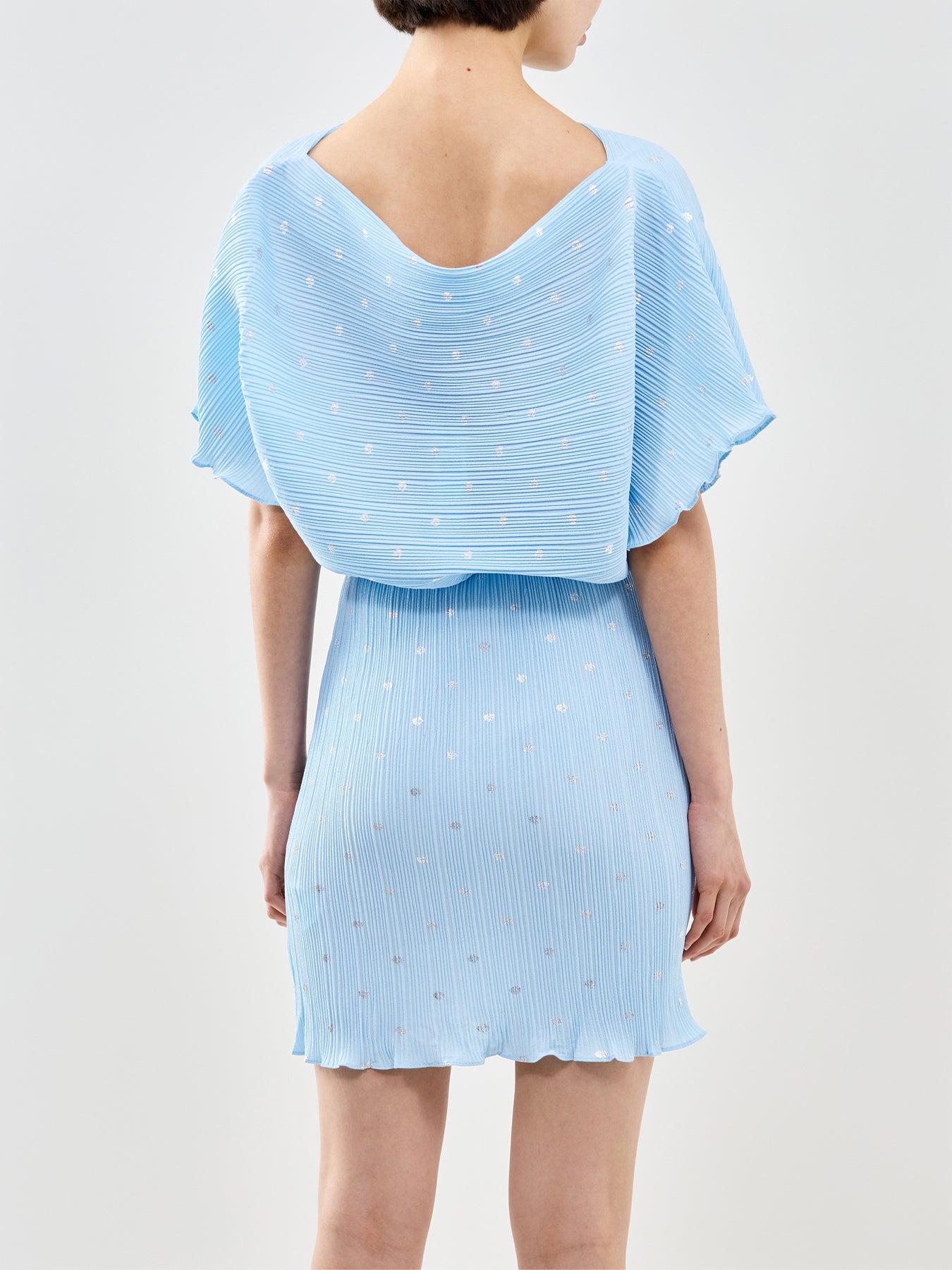 ice blue plisse tilly dress Never Fully Dressed Ice Blue Plisse Tilly Dress