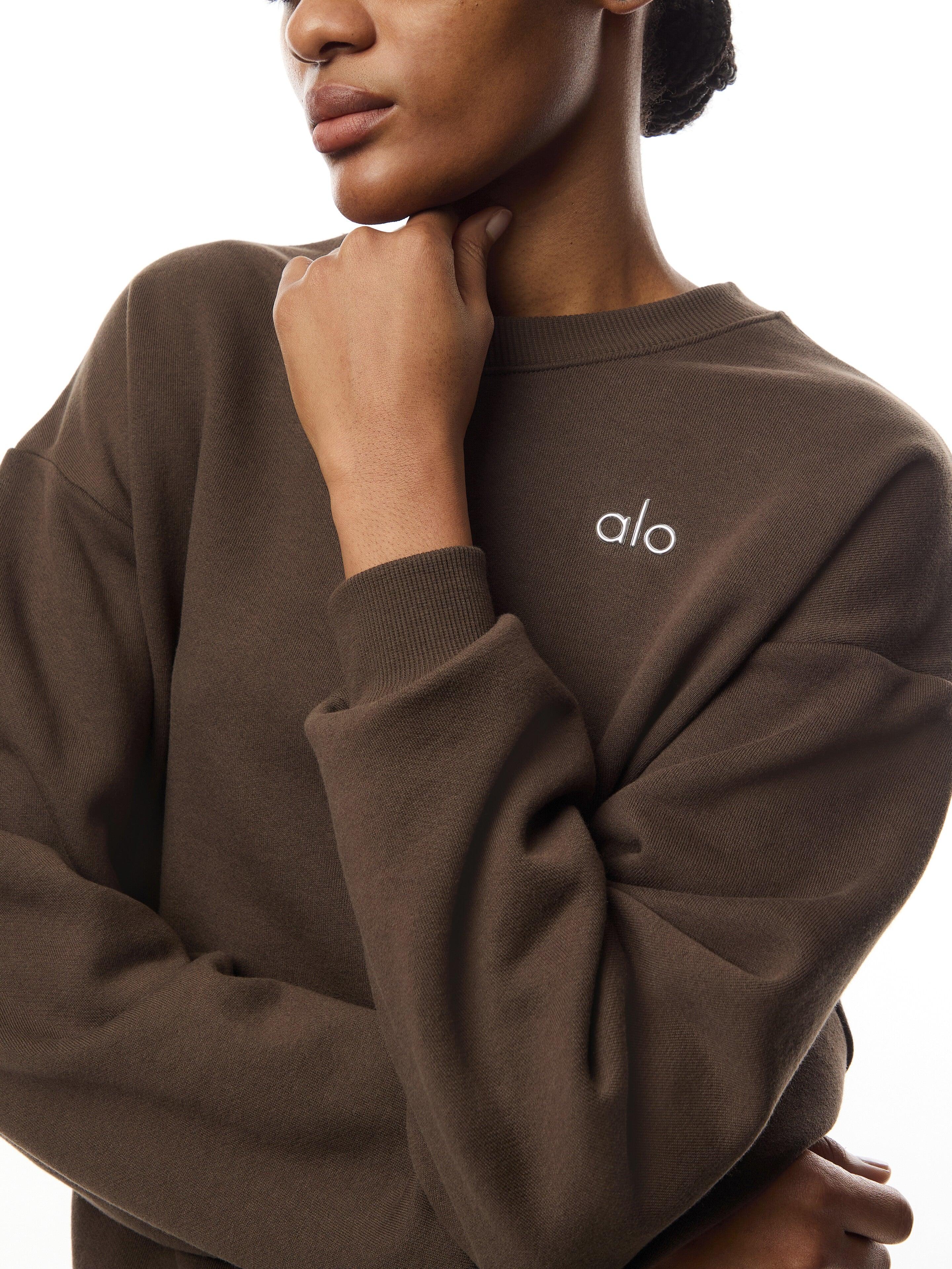 Alo Yoga Accolade Crew Neck Pullover in Brown | Lyst UK Alo Yoga Accolade Crew Neck Pullover in Brown | Lyst UK