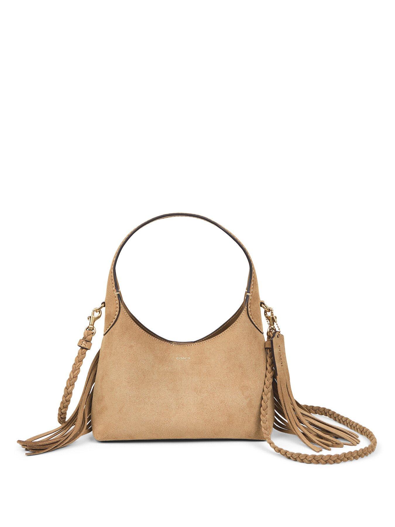 COACH Brooklyn Suede Shoulder Bag 23 With Fringe Detailing in 