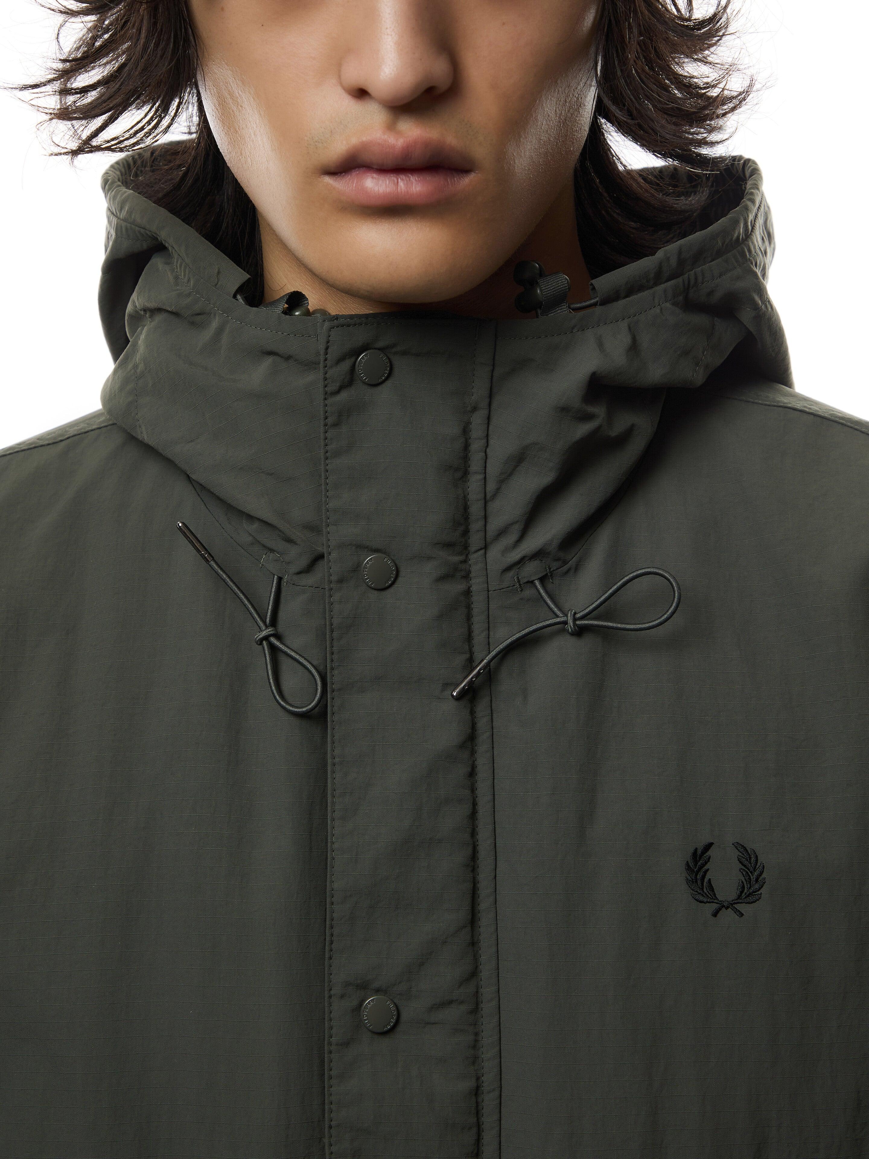 Fred Perry Cropped Fishing Parka Jacket in Grey for Men Lyst UK