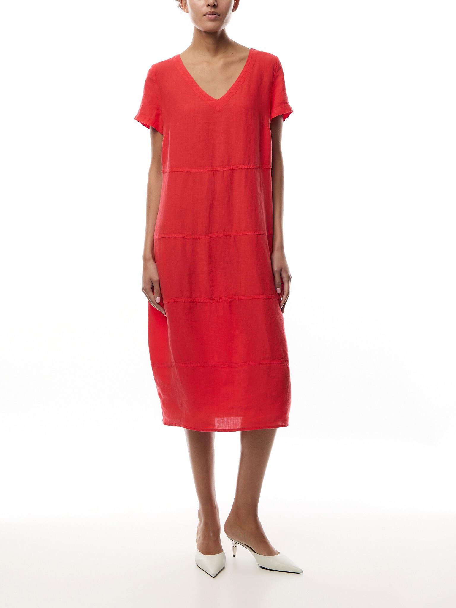 Sahara Organza Linen Panelled Bubble Dress in Red Lyst UK