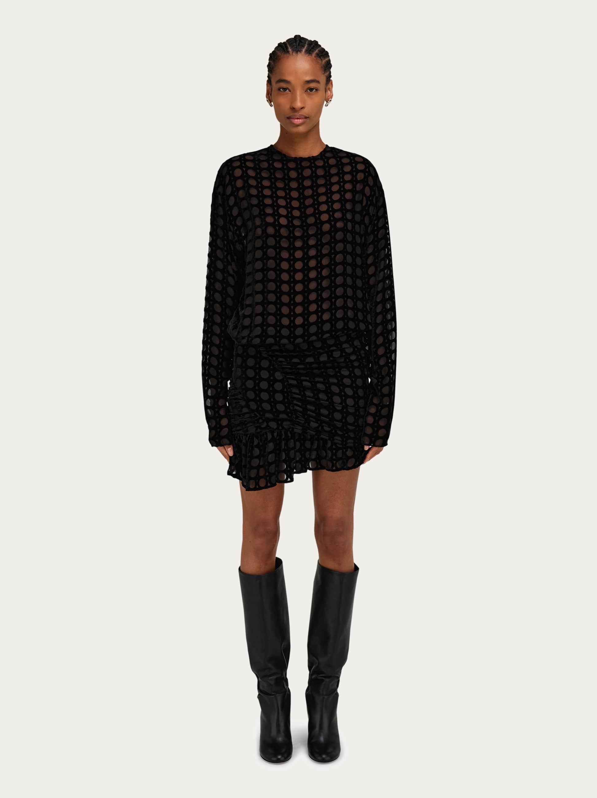 ワンピース Ferragamo Mini Dress With Frayed Edges black Mini dress with frayed edges - Women | Ferragamo
