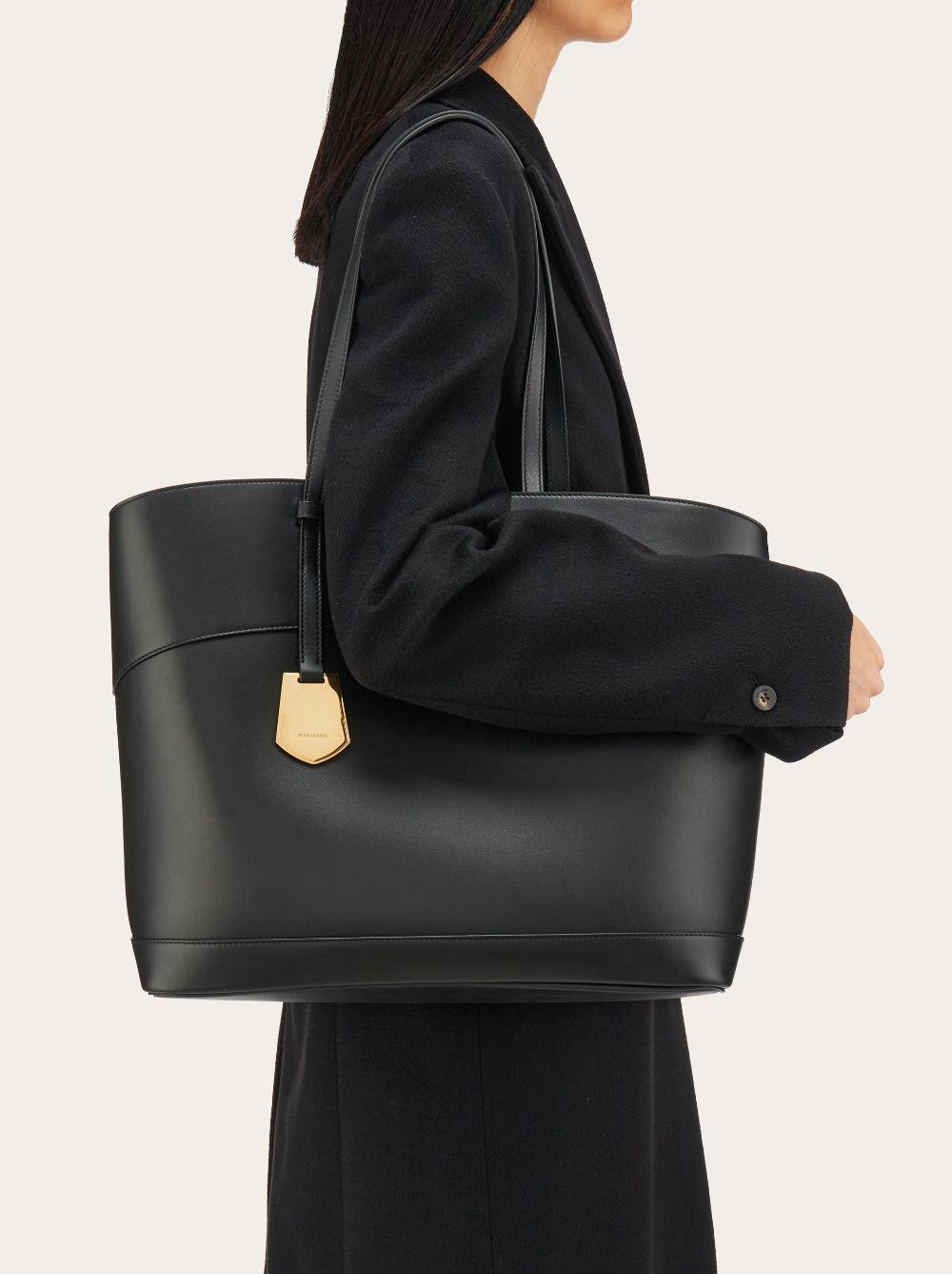 Ferragamo black clearance tote