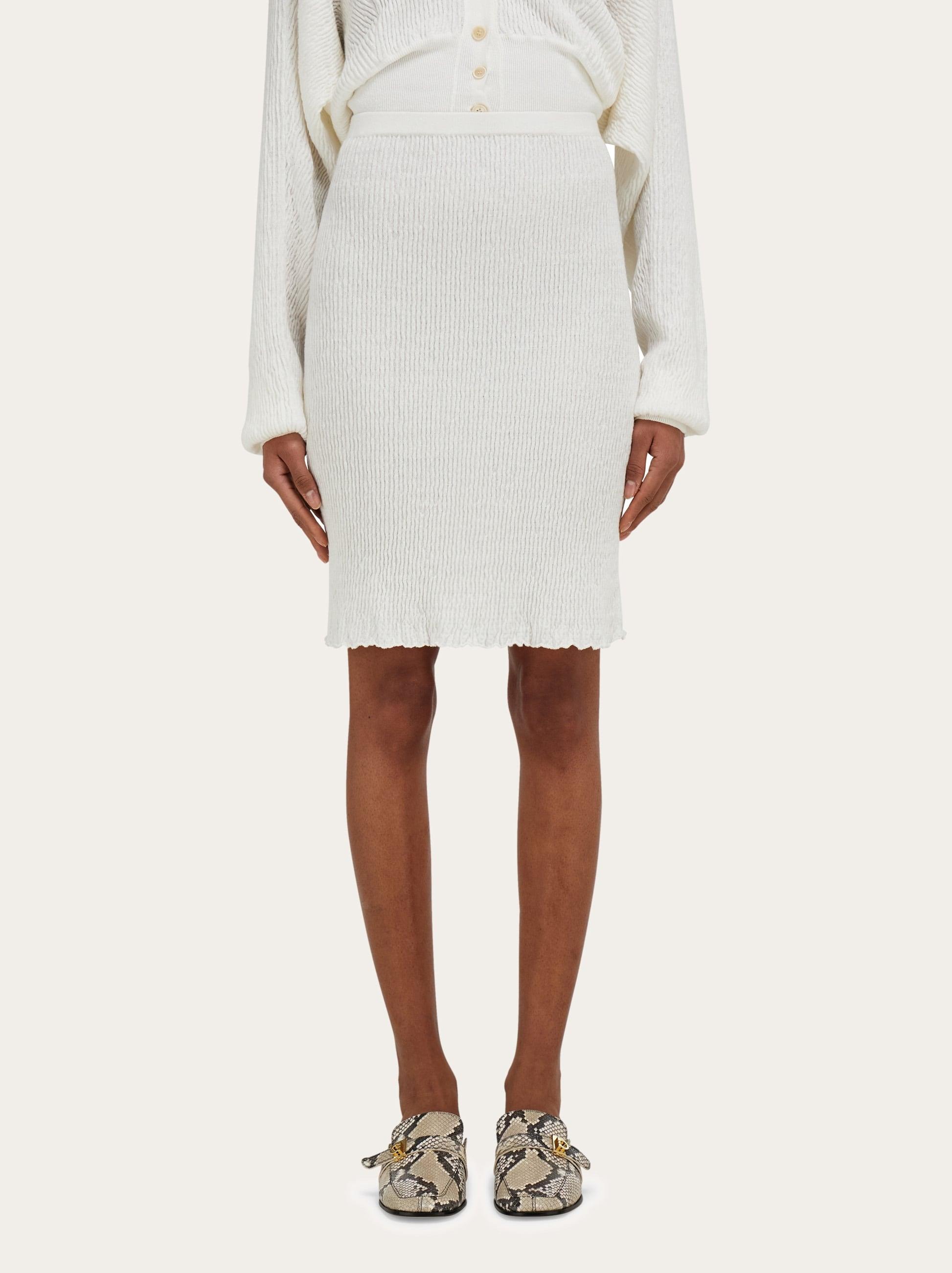 スカート FERRAGAMO SS23 White cotton skirt (111732761079 BIANCO) FERRAGAMO Bonded Linen Toile Maxi Skirt | bergdorfgoodman