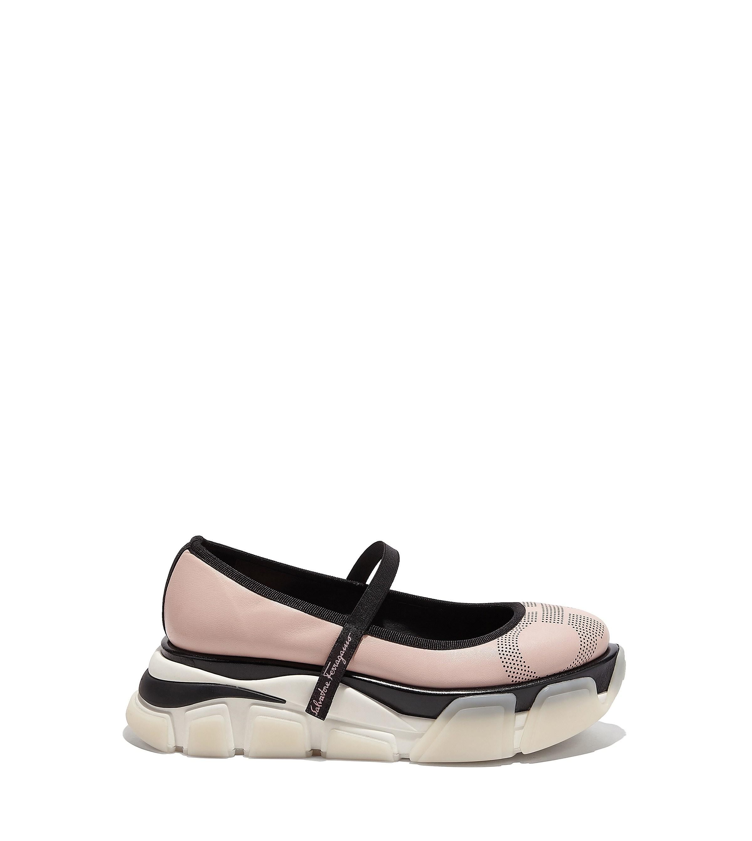 ferragamo Bon Bon Pink Platform Ballet Flat Sneaker Shoe