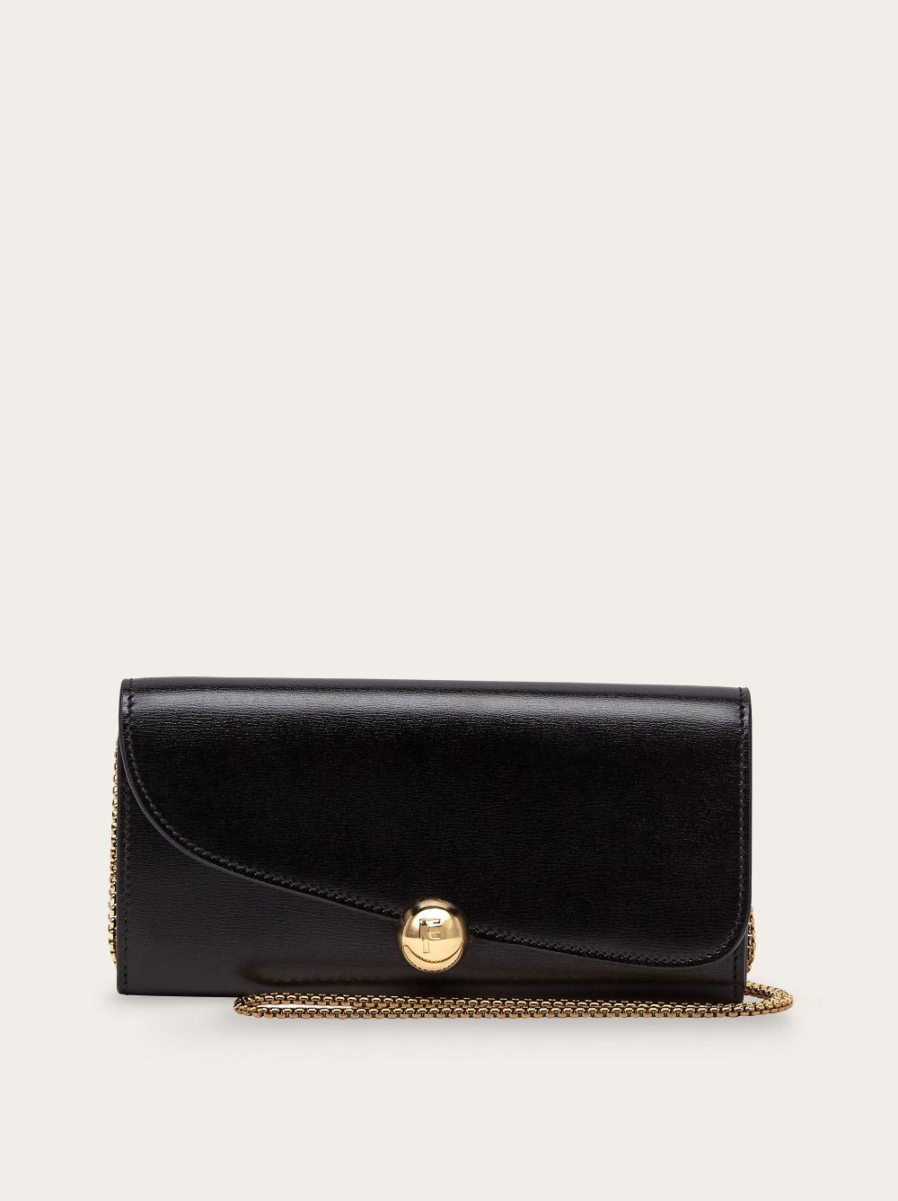 【関税負担】 FERRAGAMO VARA FLAP WALLET ferragamo-Black-Asymmetrical-