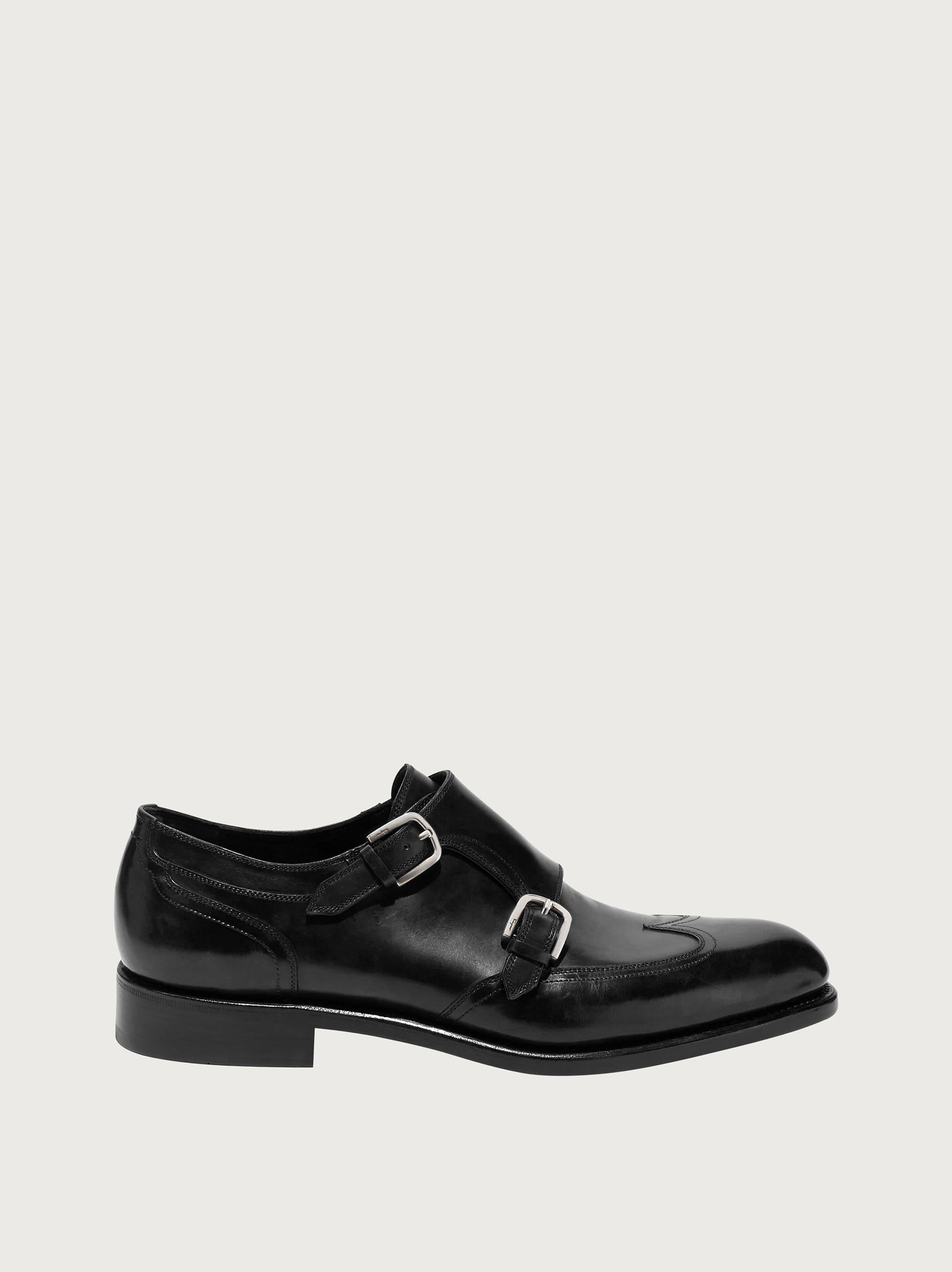ferragamo double monk strap brown