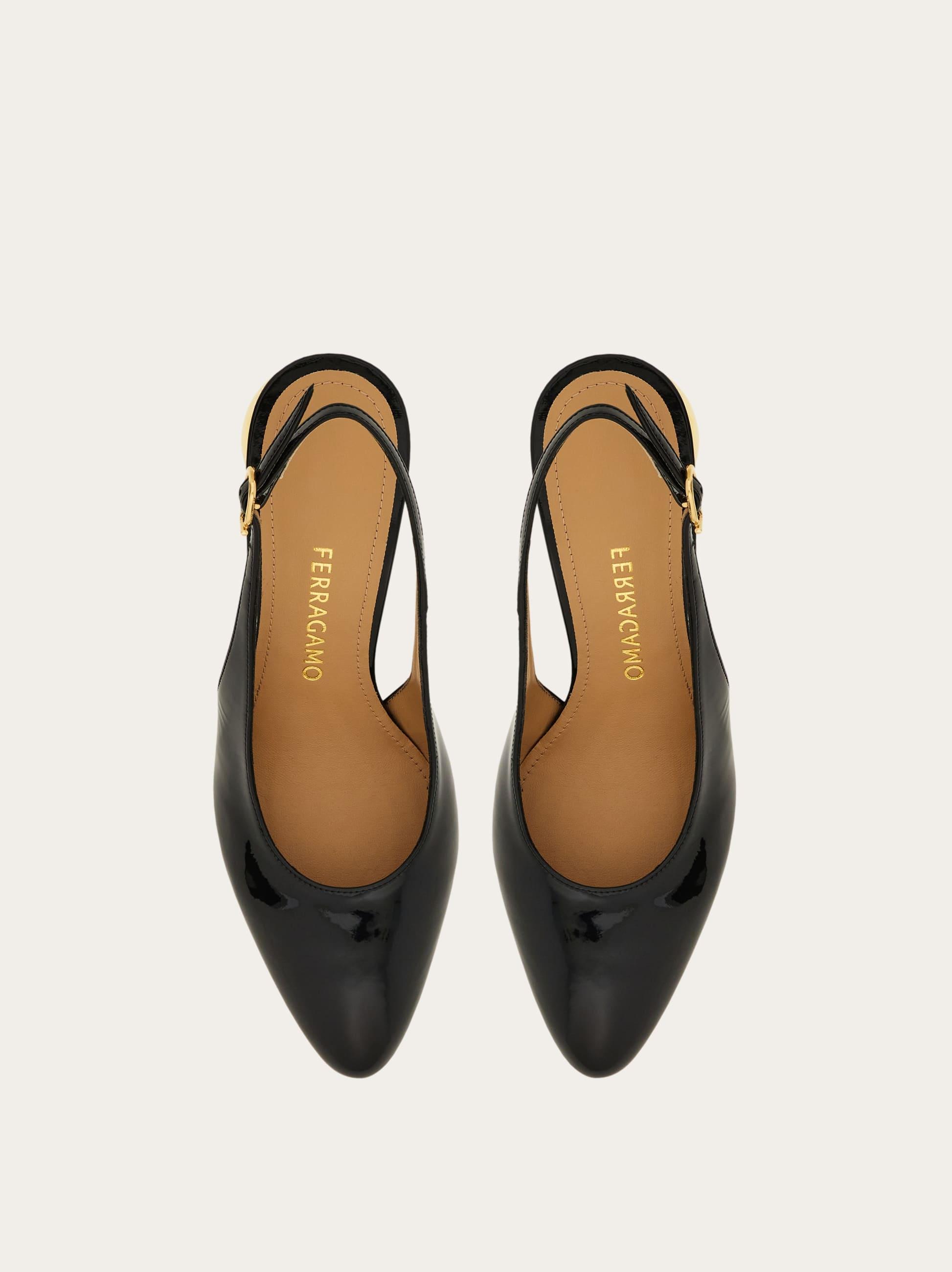Ferragamo Spherical Heel Slingback Pump in Natural | Lyst