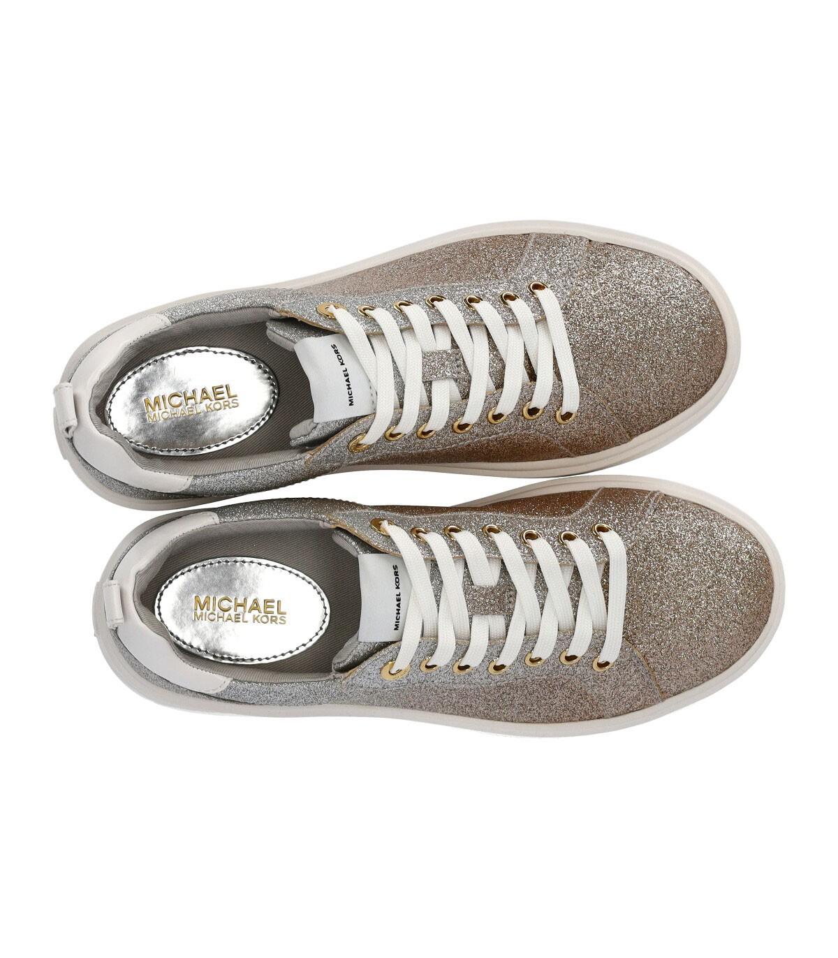 Michael Kors Emmett Glitter Silver Gold Sneaker in Gray | Lyst