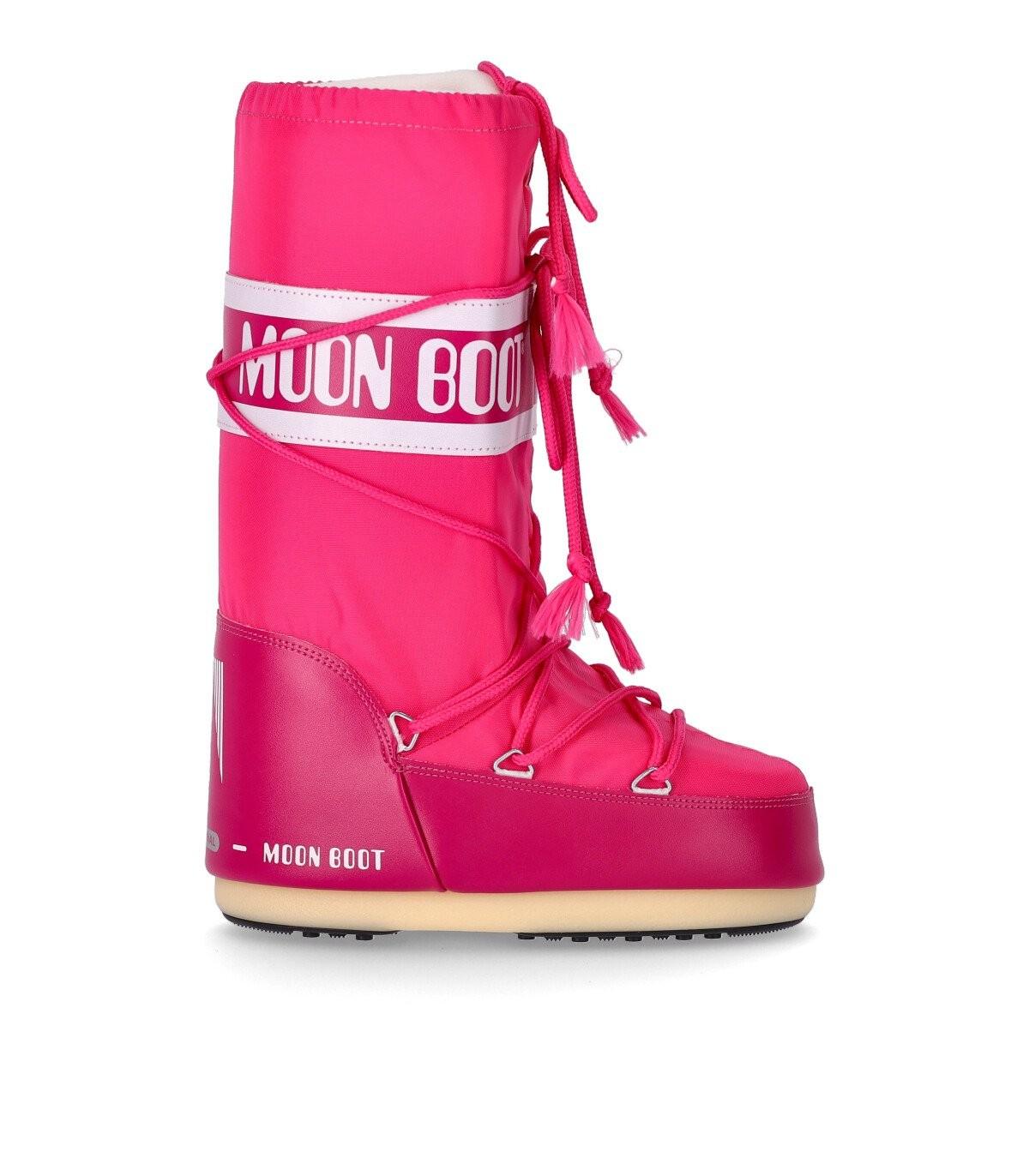 Moon Boot Icon Nylon Fuchsia Snow Boot in Pink | Lyst