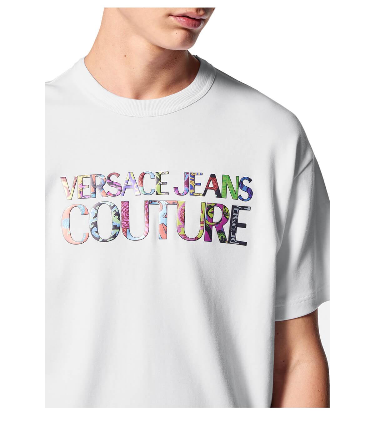 Versace Jeans Couture Logo Color White T-shirt for Men | Lyst