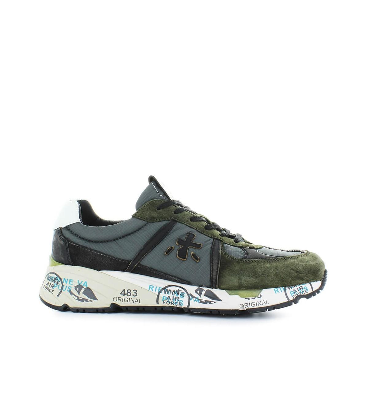 Premiata Mens Mase3555 Green Suede Sneakers