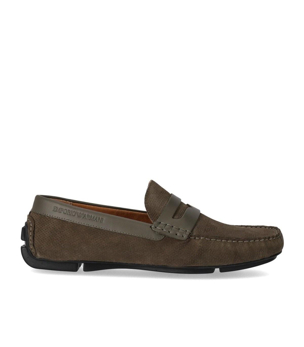 Emporio Armani Driver Loafer in Brown for Men Lyst